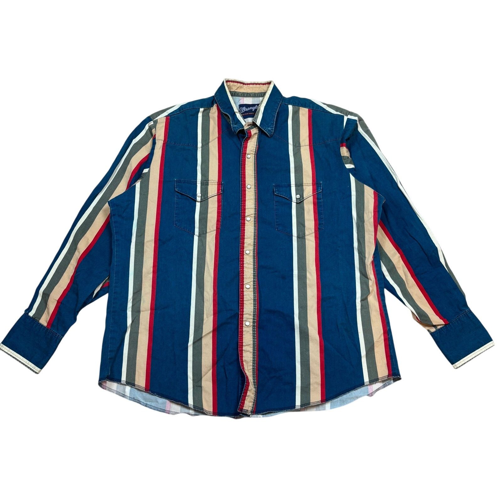 Vintage × Wrangler Vintage Wrangler Western Shirts Pearl Snap Button Up Mens XL Size US XL / EU 56 / 4 - 1 Thumbnail