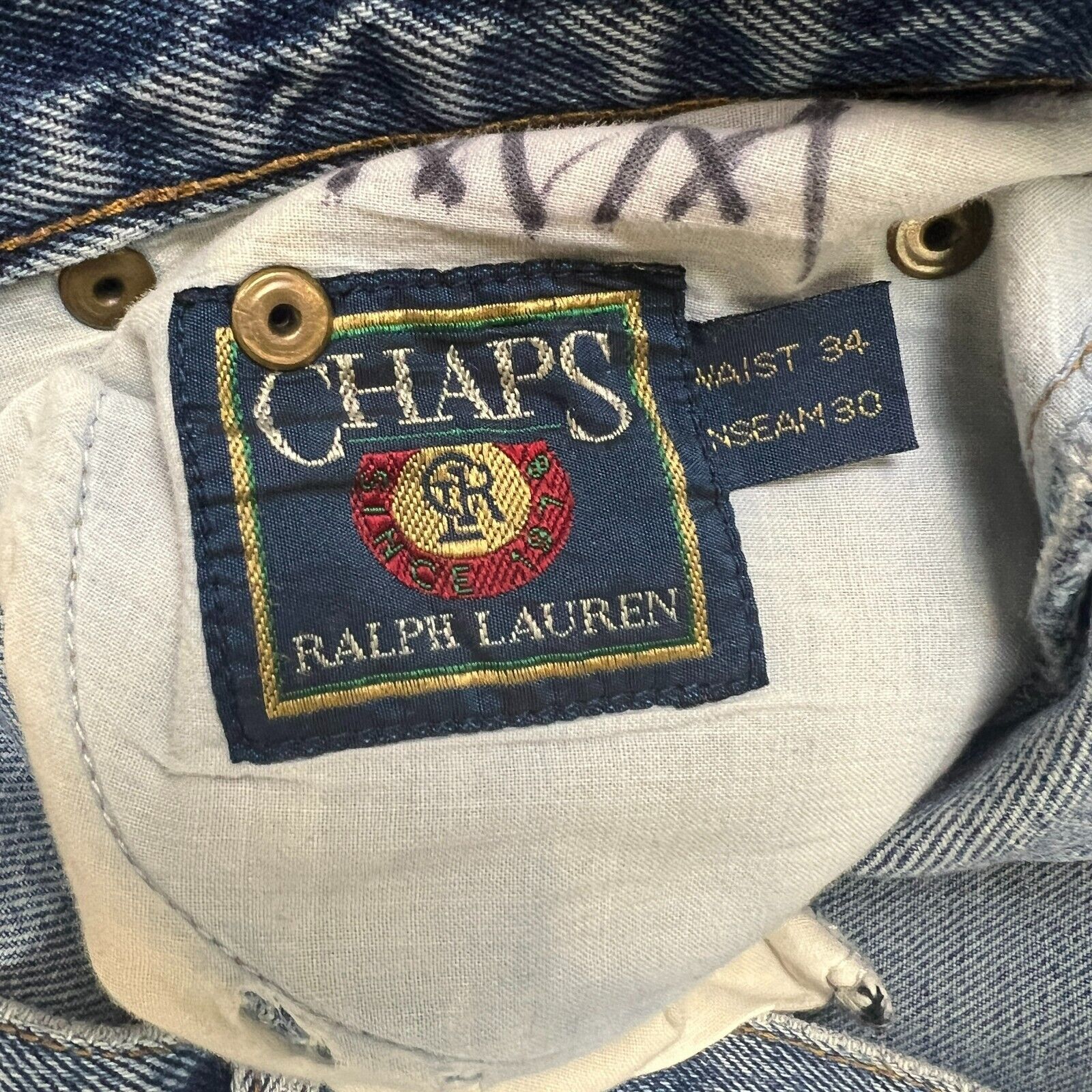 Polo Ralph Lauren Chaps Ralph Lauren Jeans 34x30 Loose Fit Faded Denim Pants Size US 34 / EU 50 - 11 Thumbnail