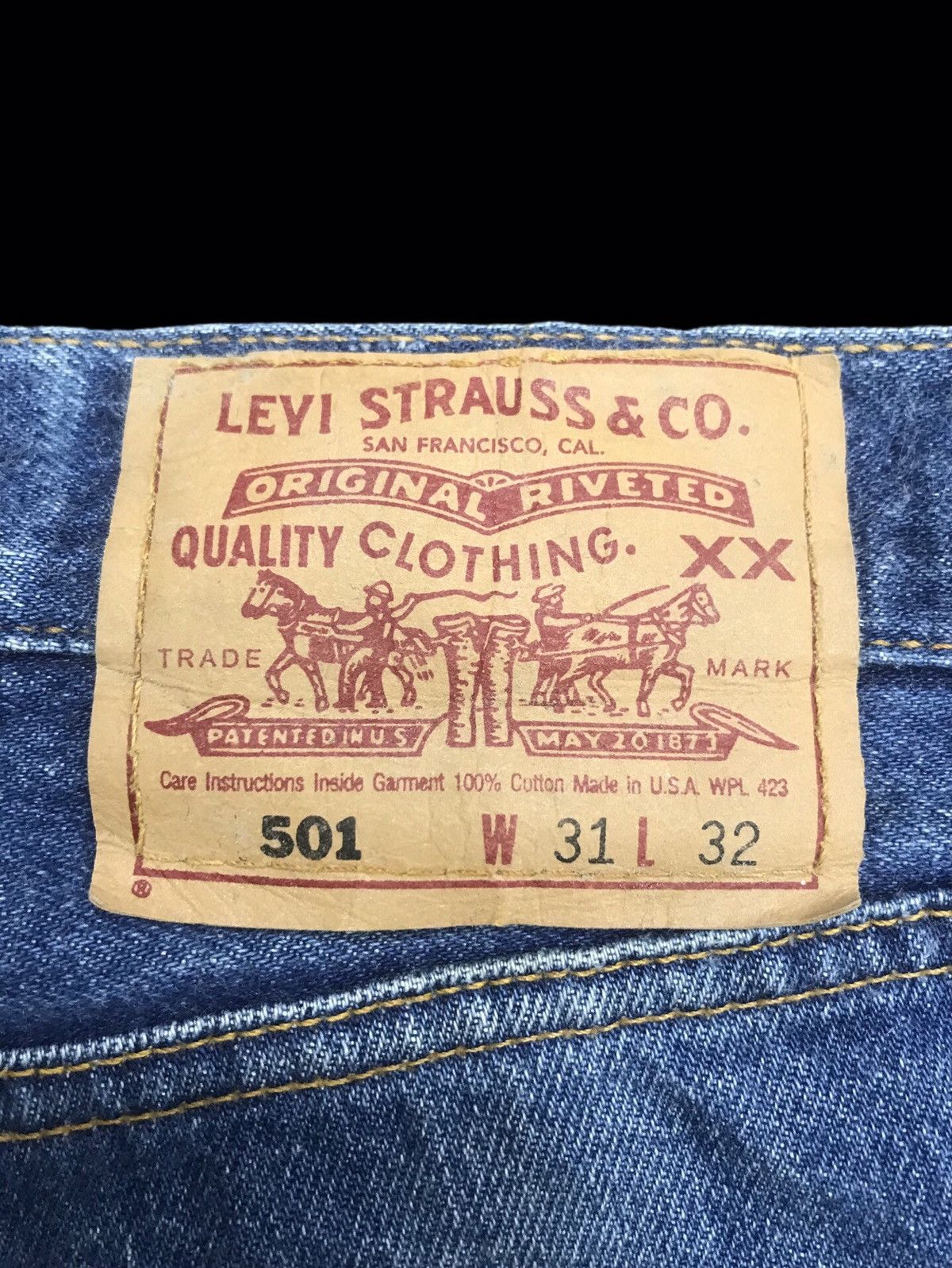 Levi's 💥90s Style💥Vintage Levis 501 Blue Wsh Distrssed Denim F242 Size US 31 - 17 Thumbnail