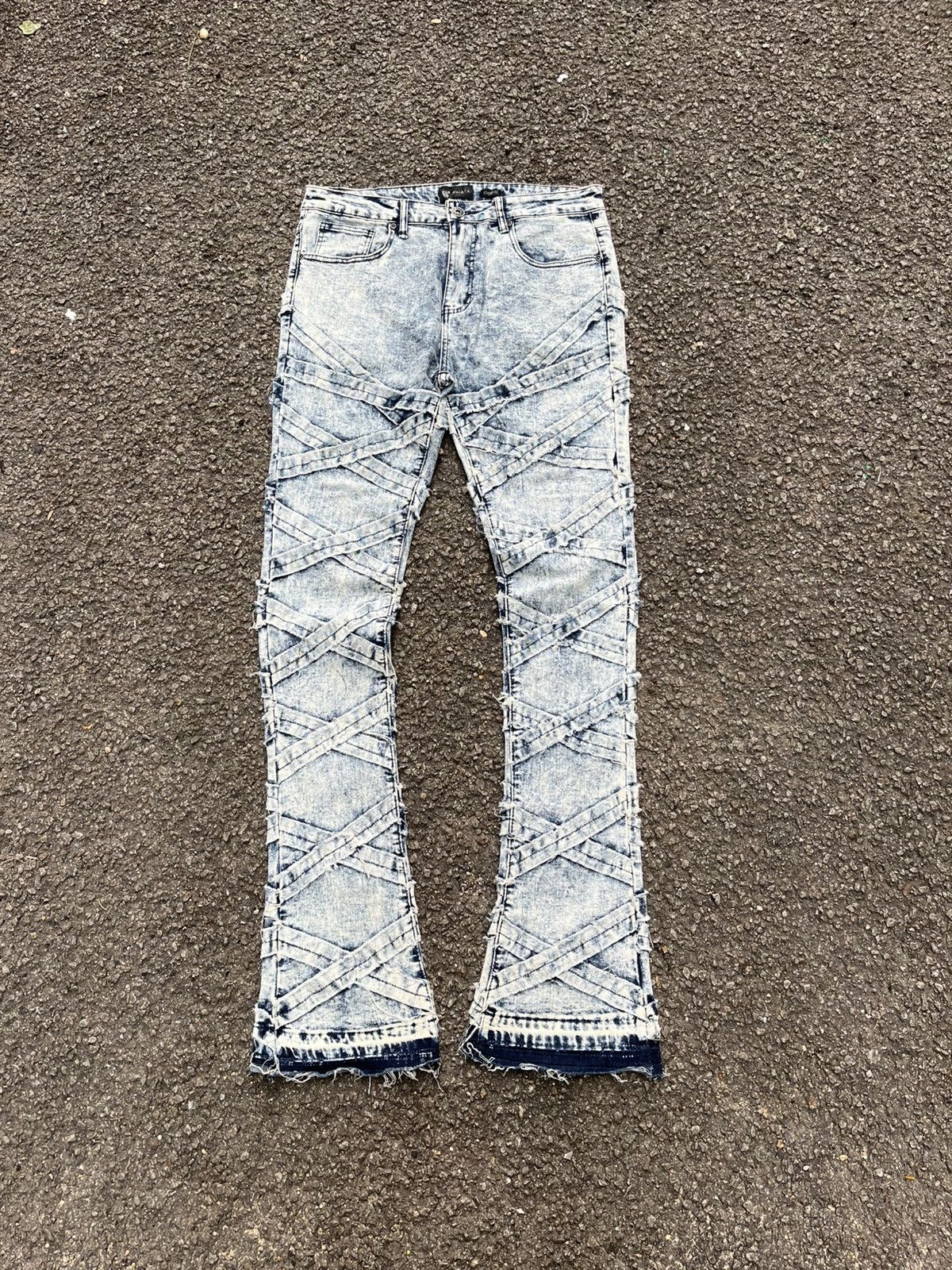 Other Stacked Fit Flare Jeans Bootcut Denim Pants Size US 34 / EU 50 - 1 Thumbnail