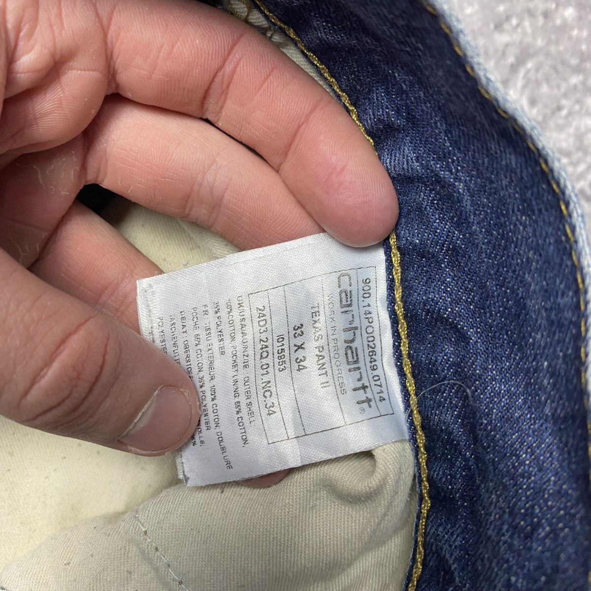 Vintage Vintage Carhartt Wip Patch Logo Blue Streetwear denim jeans Size US 34 / EU 50 - 18 Thumbnail