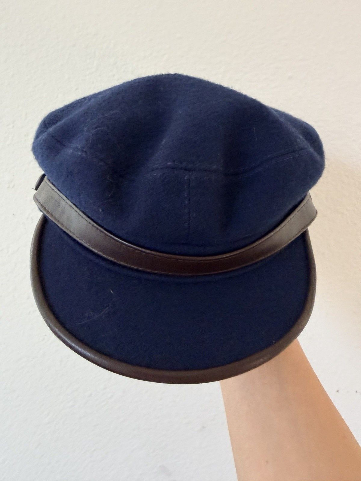 Other Sterkowski Wool Newsboy Cap Navy Blue Baker Boy Hat EUC Size ONE SIZE - 2 Thumbnail