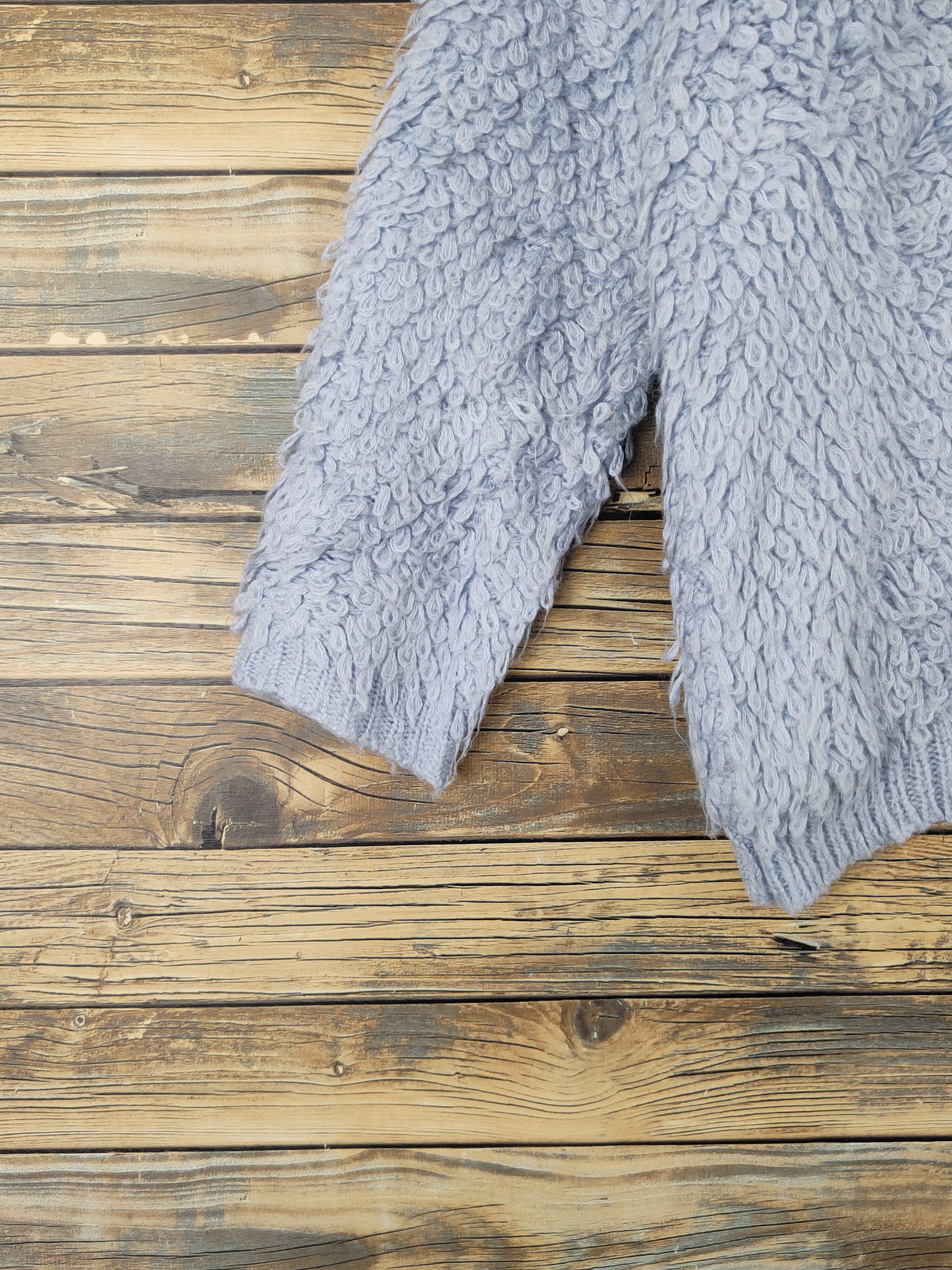 Japanese Brand Vis Blue Shag Shaggy Fur Mohair Knitwear Cardigan #W2034 Size US L / EU 52-54 / 3 - 4 Thumbnail