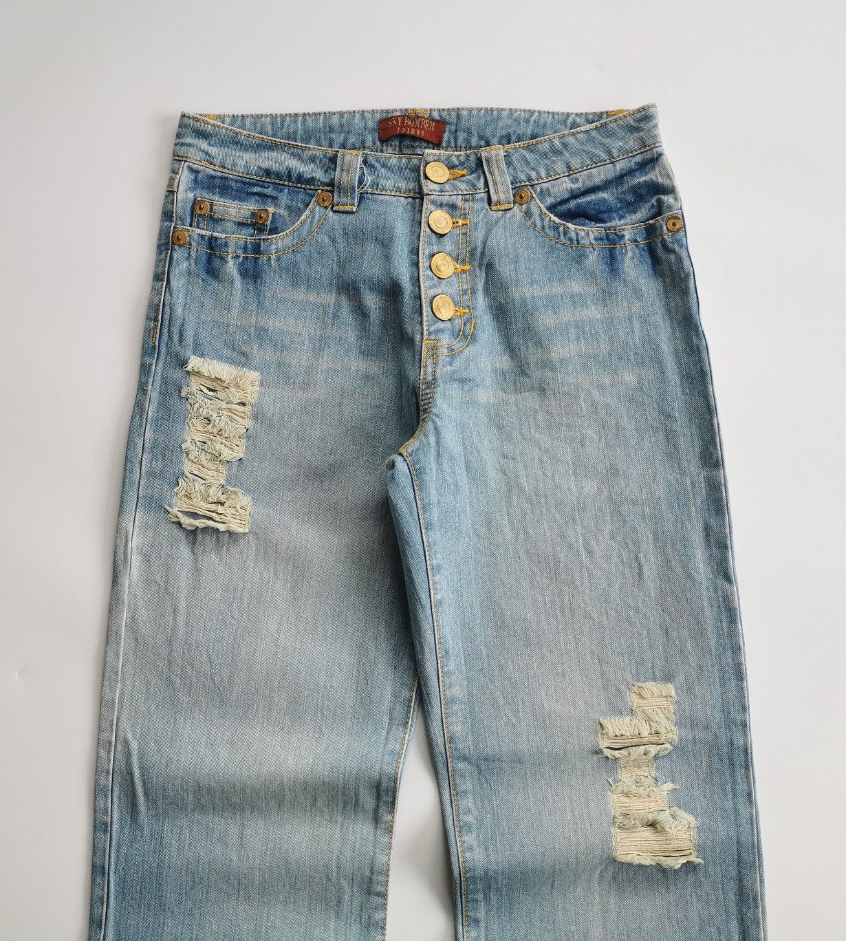 Japanese Brand Sky Bomber Japan Showed Button Distressed Jeans Size US 30 / EU 46 - 1 Thumbnail