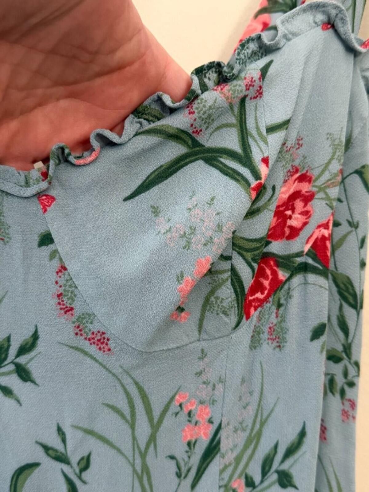 Reformation BNWT REFORMATION NIKITA BLUE FLORAL SUMMER DRESS 12 Size XL / US 12-14 / IT 48-50 - 4 Thumbnail