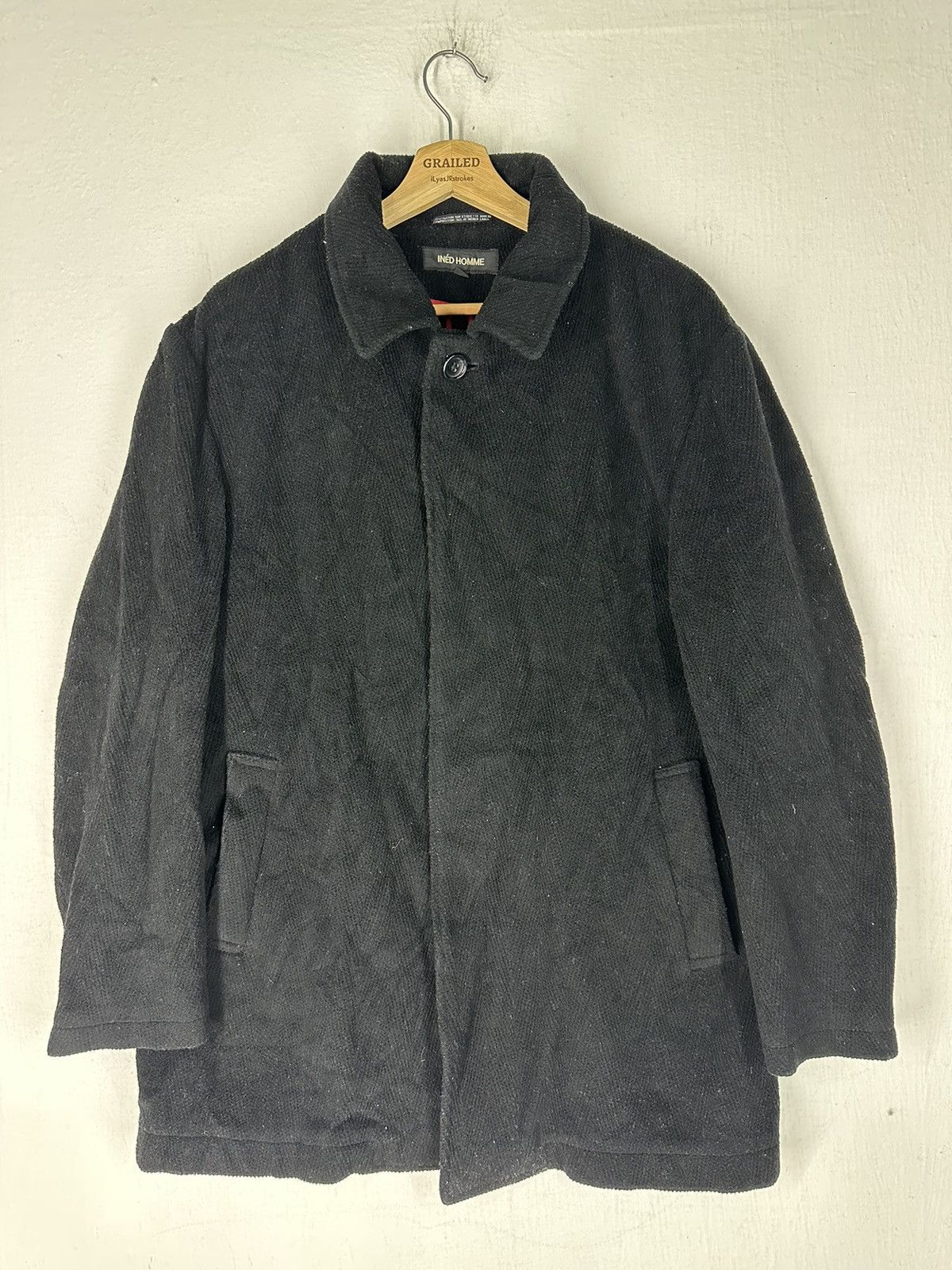 Yohji Yamamoto Ined Homme by Yohji Yamamoto Wool Coat Jacket Size US L / EU 52-54 / 3 - 1 Thumbnail