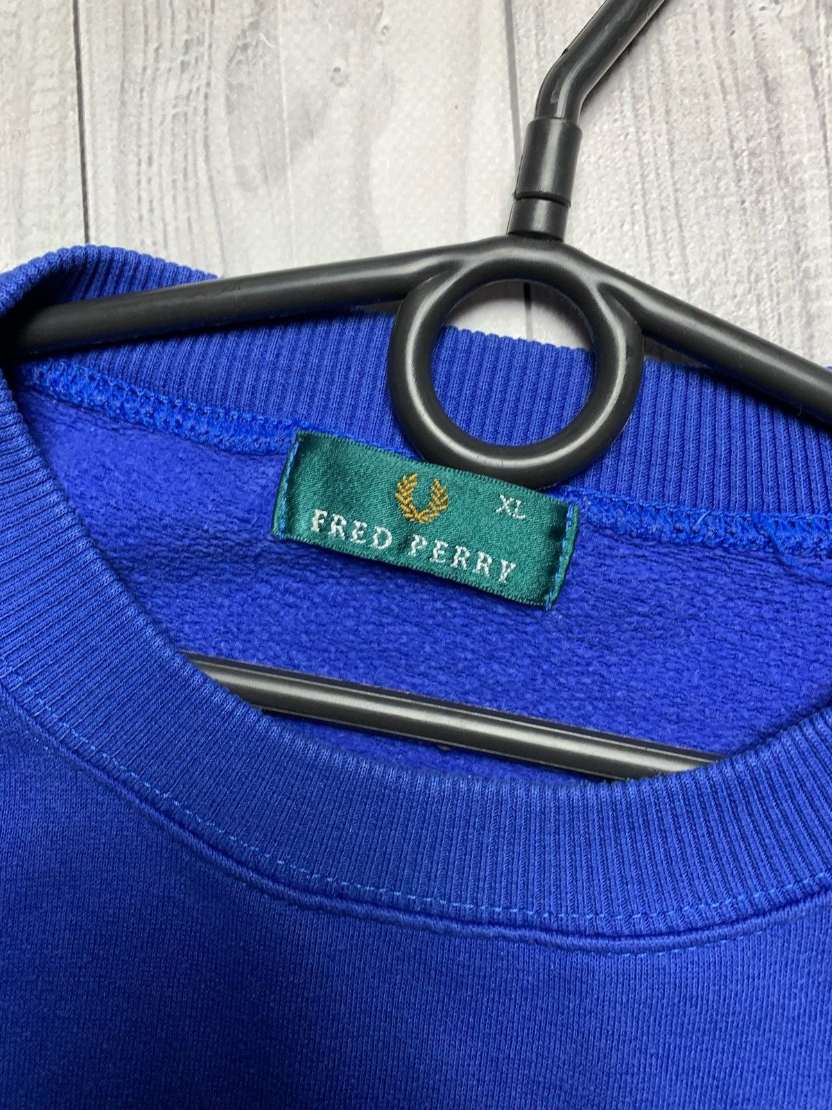 Fred Perry × Vintage Vintage Fred Perry sweatshirt logo size XL blue Size US XL / EU 56 / 4 - 3 Thumbnail