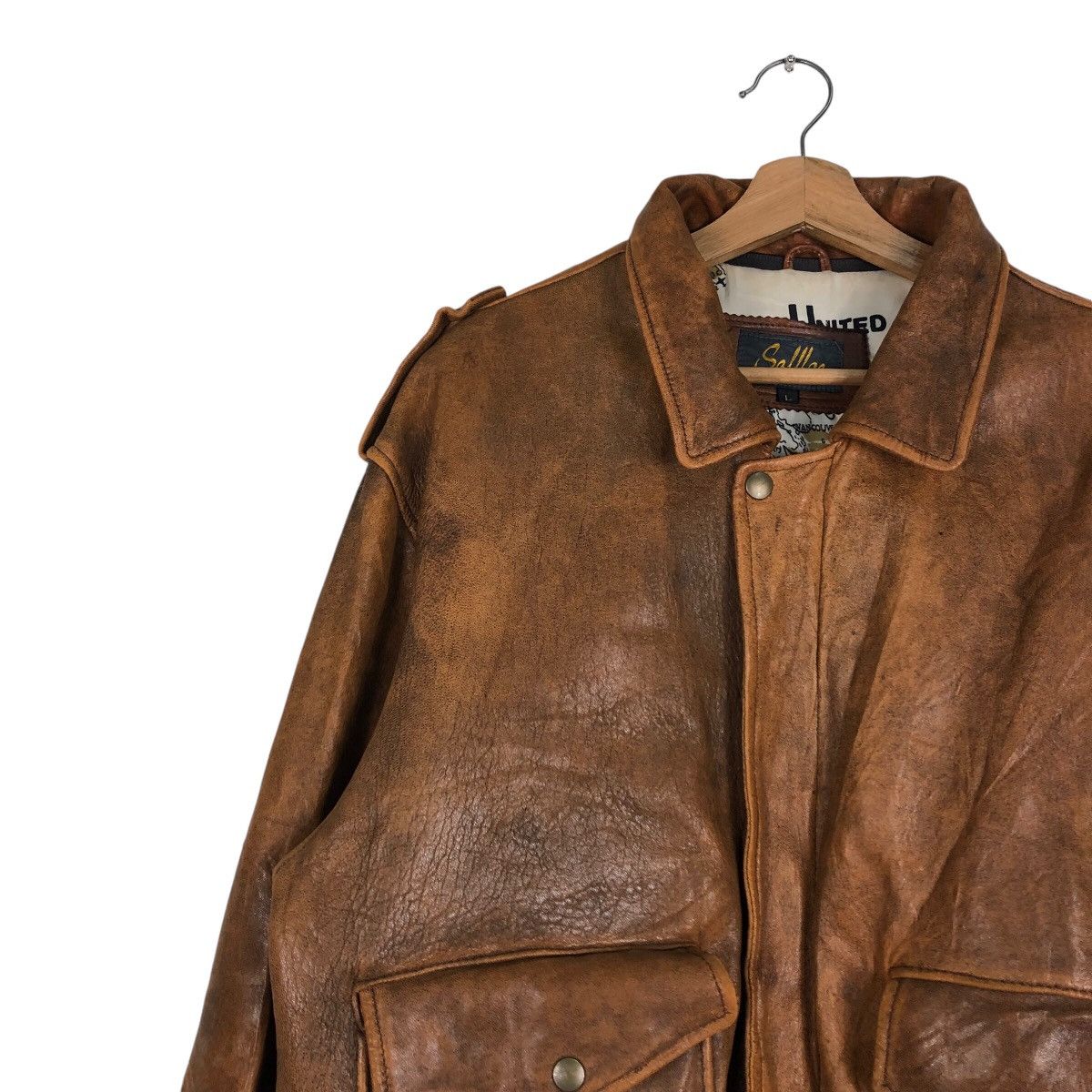 Japanese Brand 📌Vintage Military Design Leather Jacket SoffIce Full Print Size US L / EU 52-54 / 3 - 8 Thumbnail