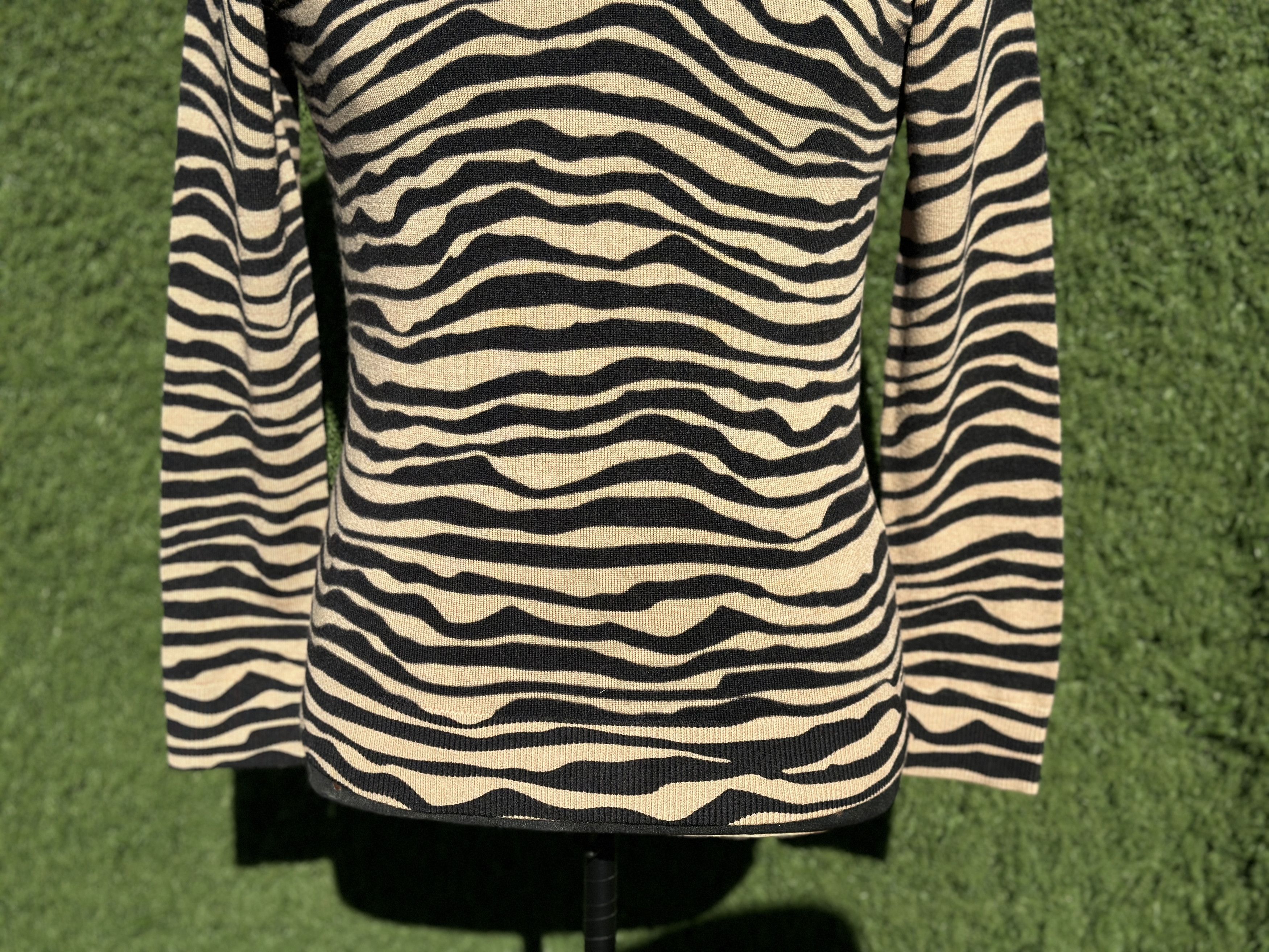 Akris Akris Punto Wool Zebra Knit Sweater Size US 4 EU 36 40 IT Size S / US 4 / IT 40 - 7 Thumbnail