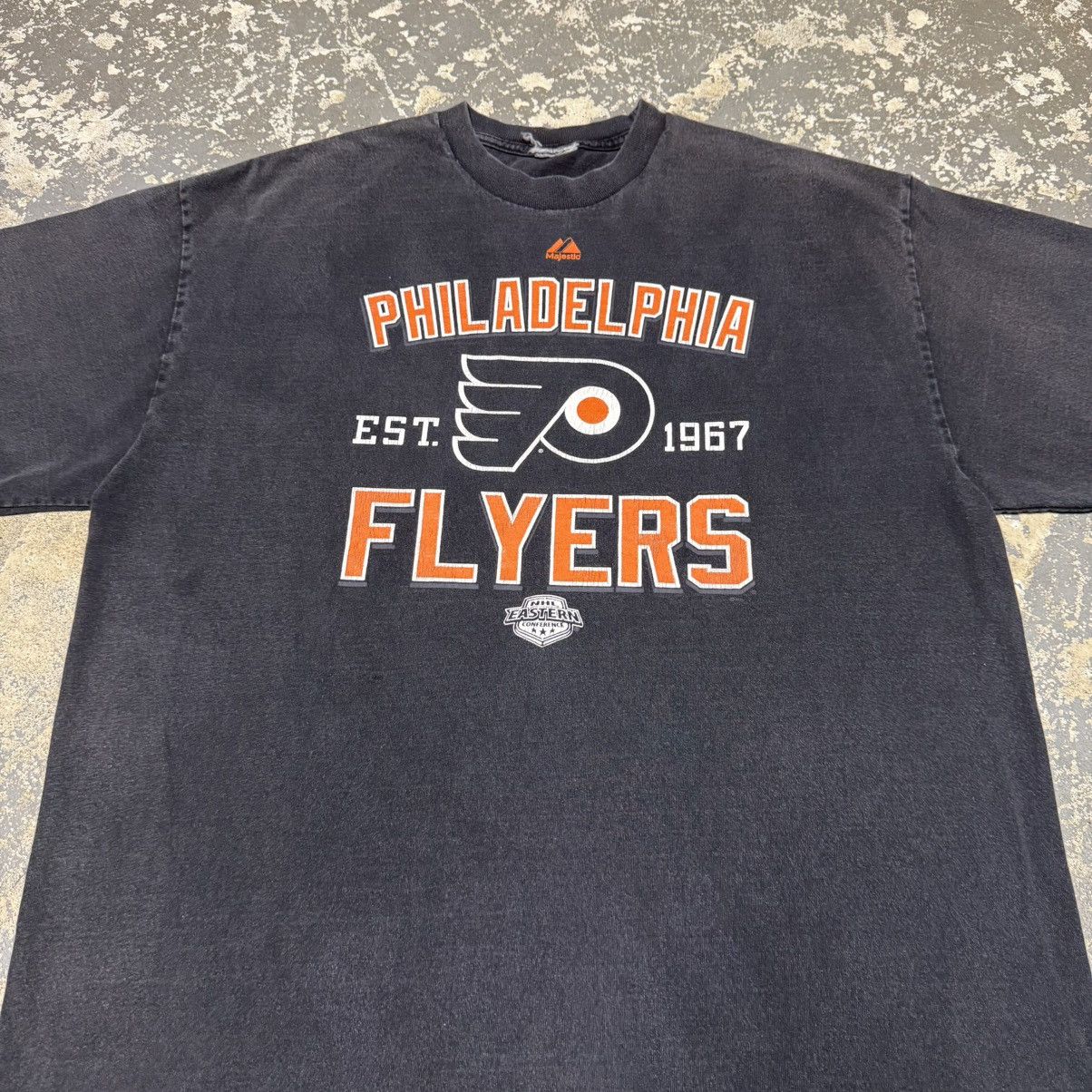 NHL Vintage Philadelphia Flyers Black/Orange 90s NHL Tshirt Size US XL / EU 56 / 4 - 3 Thumbnail