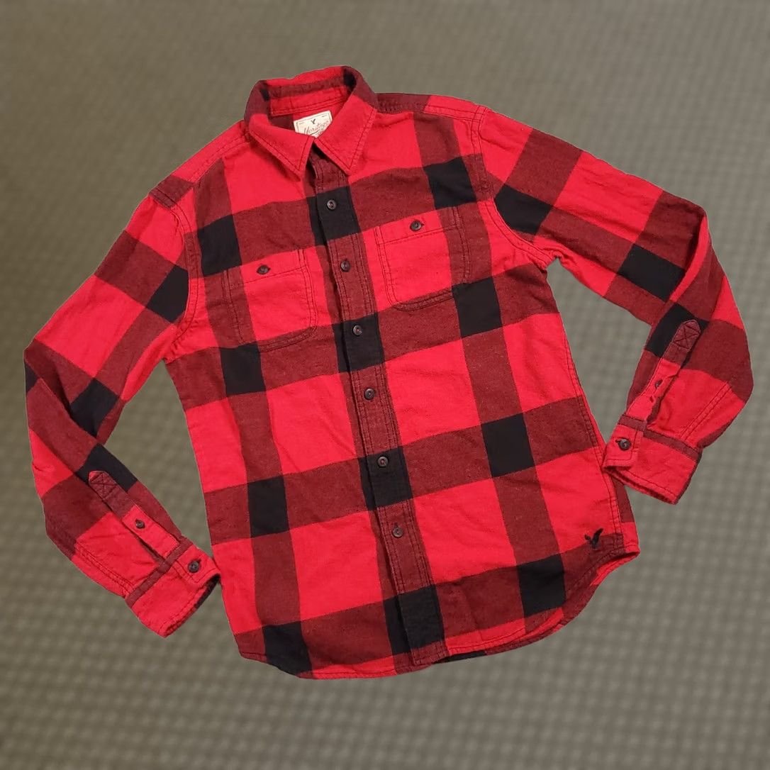 American Eagle Outfitters VINTAGE American Eagle Outfitters Heritage Flannel Button Up Shirt Men S Long Sleeve Red Plaid Logo Shirt Button-Up Sweatshirt Not applicable Size US S / EU 44-46 / 1 - 1 Thumbnail