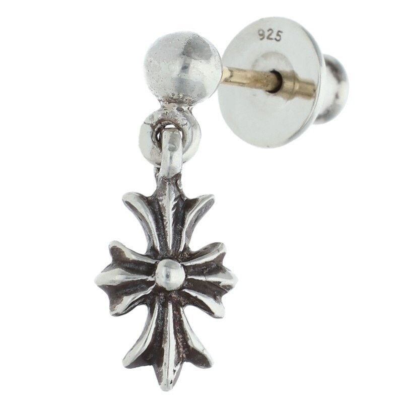 Chrome Hearts Chrome Hearts Tiny ECH Plus Drop Silver Earring Size ONE SIZE - 1 Thumbnail