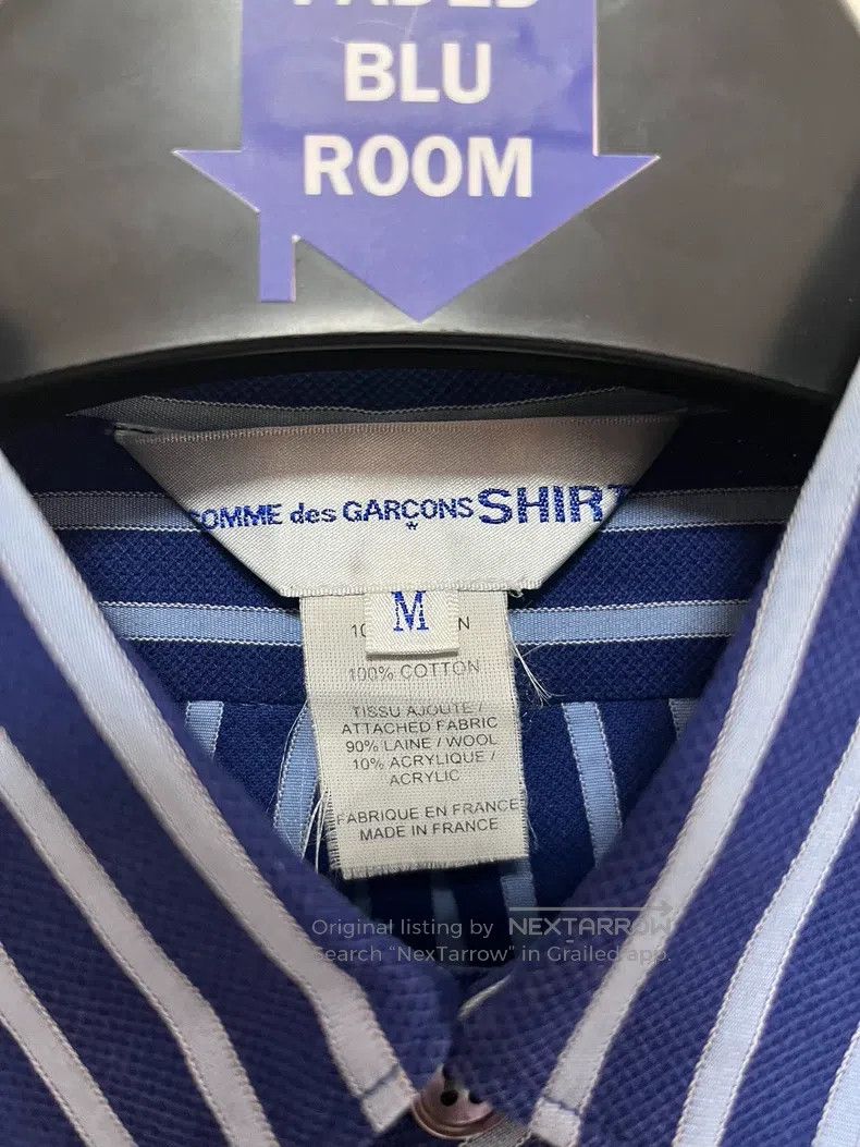 Comme des Garcons Comme Des Garcons Knit Patchwork Shirt Striped Blue Shirt Size US M / EU 48-50 / 2 - 3 Thumbnail