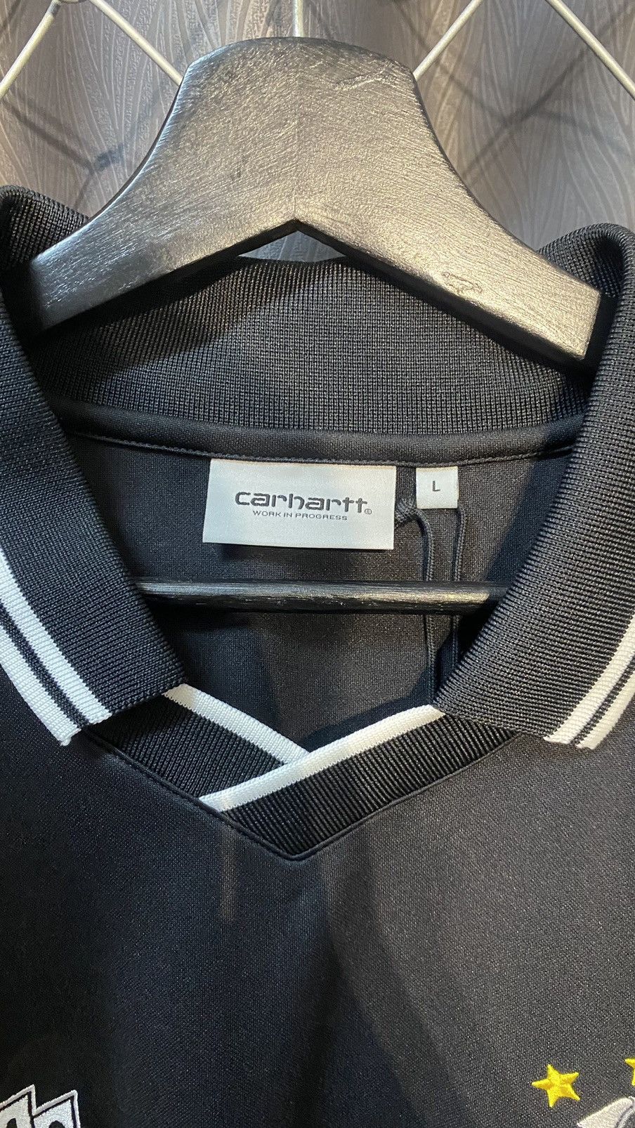 Carhartt Wip × Japanese Brand BNWT CARHARTT WIP S/S HARTT'S JERSEY BLACK OVP LARGE Size US L / EU 52-54 / 3 - 7 Thumbnail