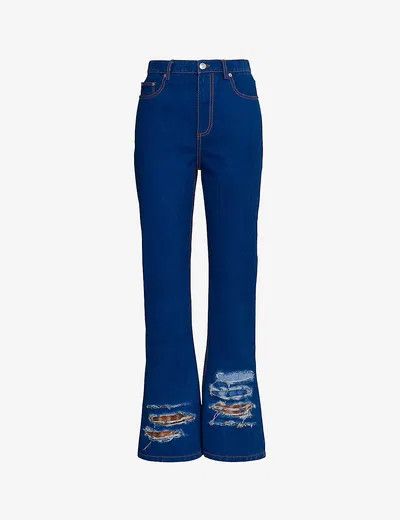 Marni o1y1125 Bootcut Jeans in Blue Size 26" / US 2 / IT 38 - 1 Thumbnail
