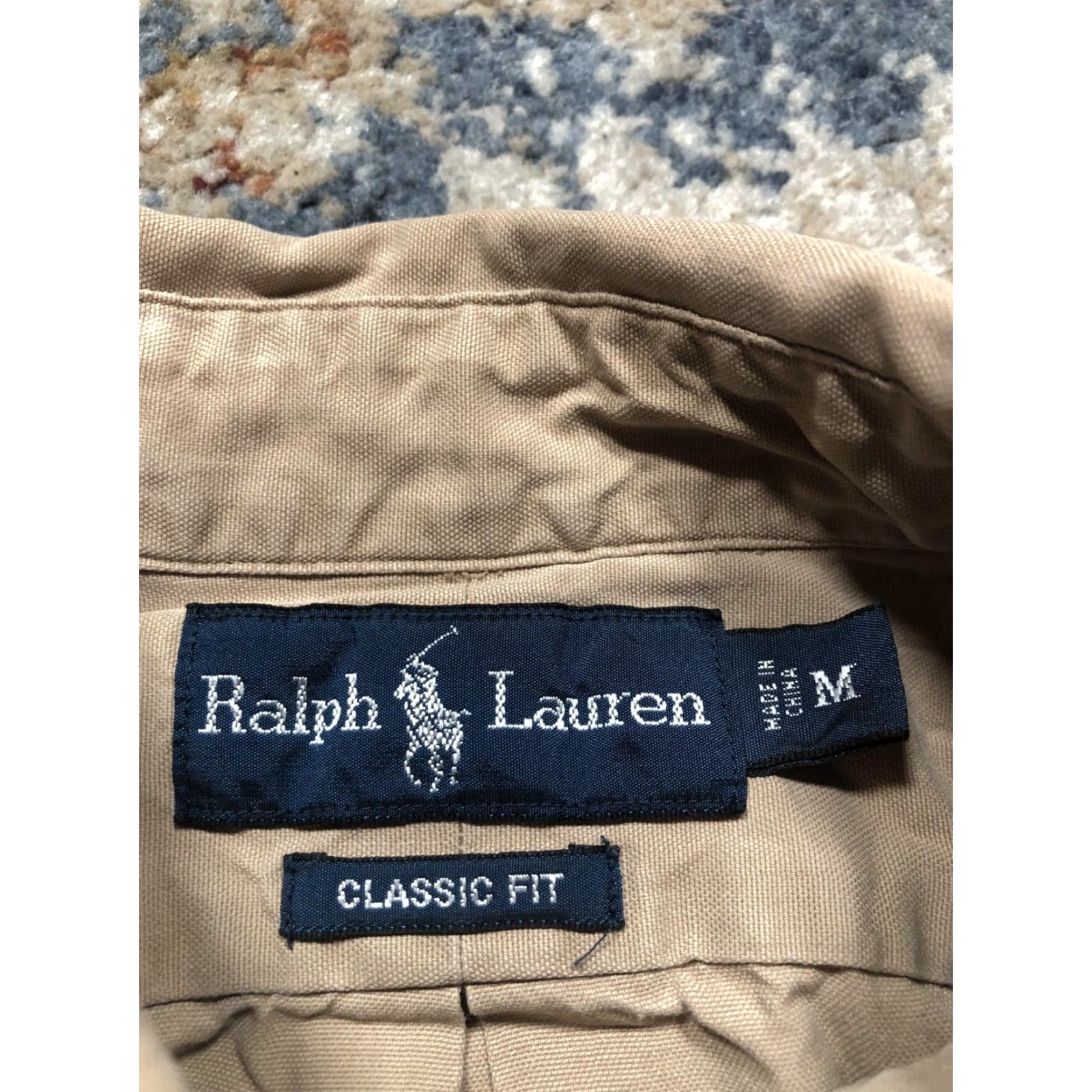 Ralph Lauren Ralph Lauren Shirt Mens Medium Beige Solid Classic Fit Button-Down Long Sleeve Size US M / EU 48-50 / 2 - 7 Thumbnail