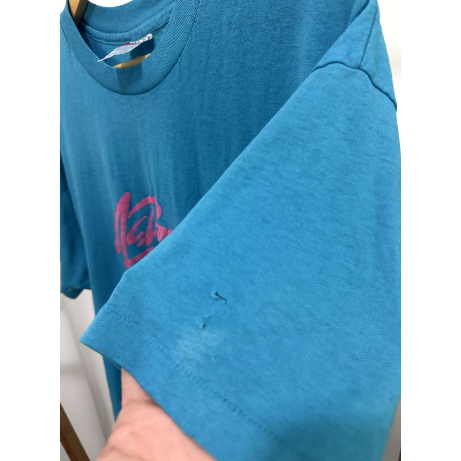 Hanes VTG McDonalds Paper Thin Burnout Worn Good Drape 5050 T-Shirt Size XL Men Blue Grunge 90s Mens Size US XL / EU 56 / 4 - 7 Thumbnail