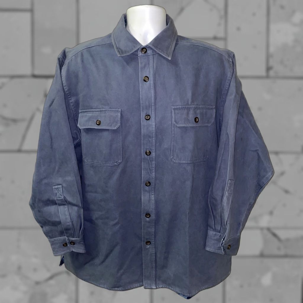 Levi's Levi's Mens Blue Button-Up Shirt XL Long Sleeve Button-Front Collared Cotton Regular Size Type Regular Mens Size US XL / EU 56 / 4 - 1 Thumbnail