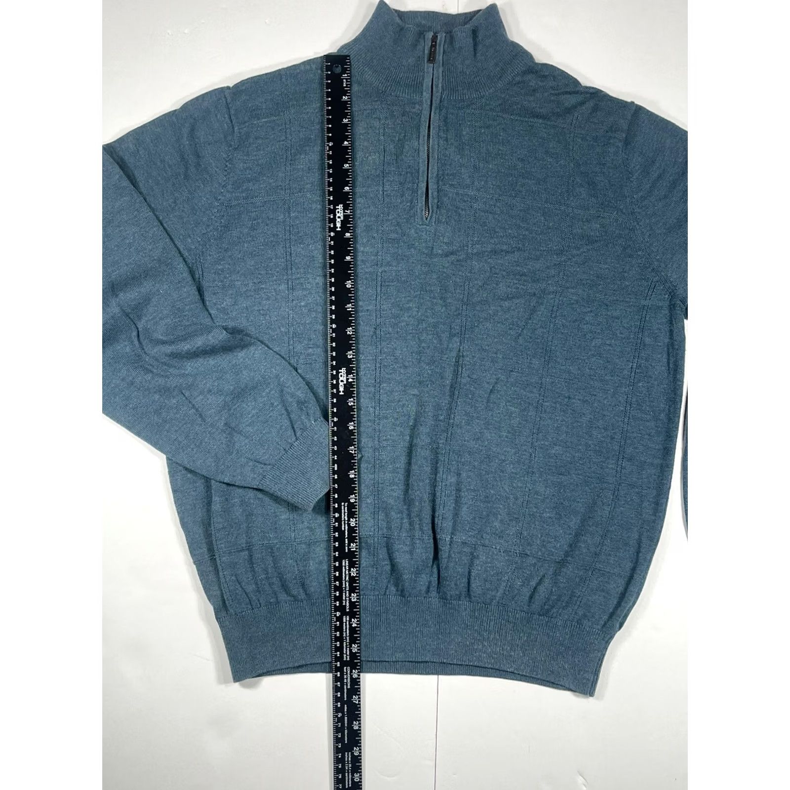 Van Heusen Van Heusen Men’s Gray Long Sleeve Pullover 1/4 Zip Knit Sweater Size M Medium Size US M / EU 48-50 / 2 - 2 Thumbnail