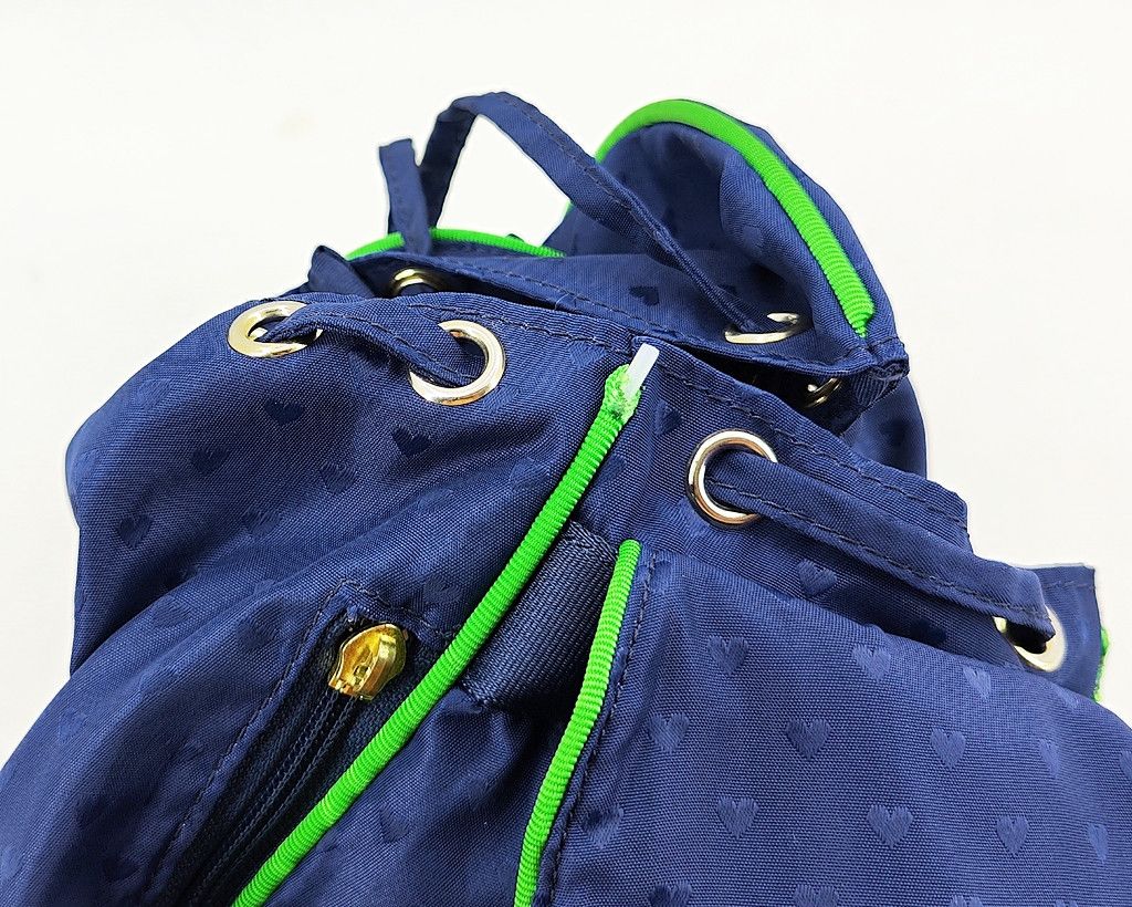 Moschino MOSCHINO love blue mini backpack with green piping Size ONE SIZE - 4 Thumbnail