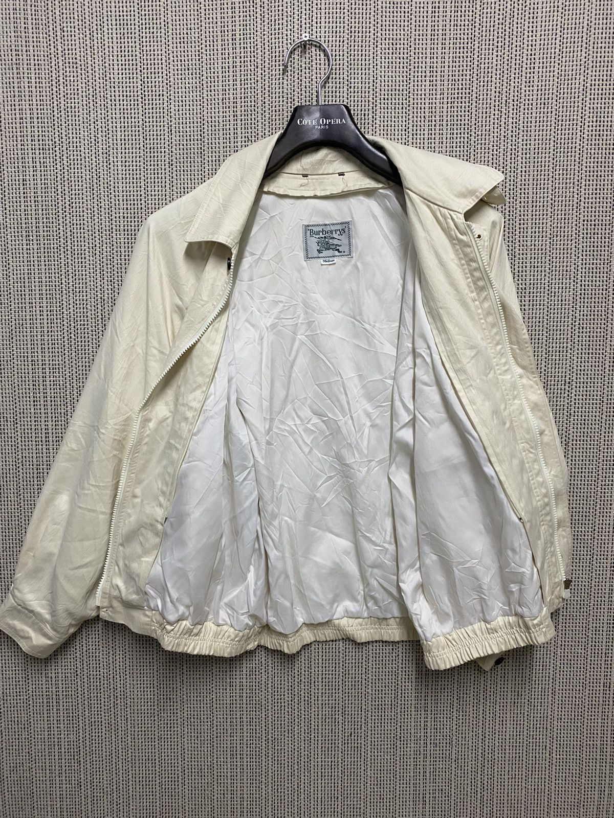 Burberry × Vintage 80s BURBERRY MEN’S CREM BOMBER JACKET Size US M / EU 48-50 / 2 - 9 Thumbnail