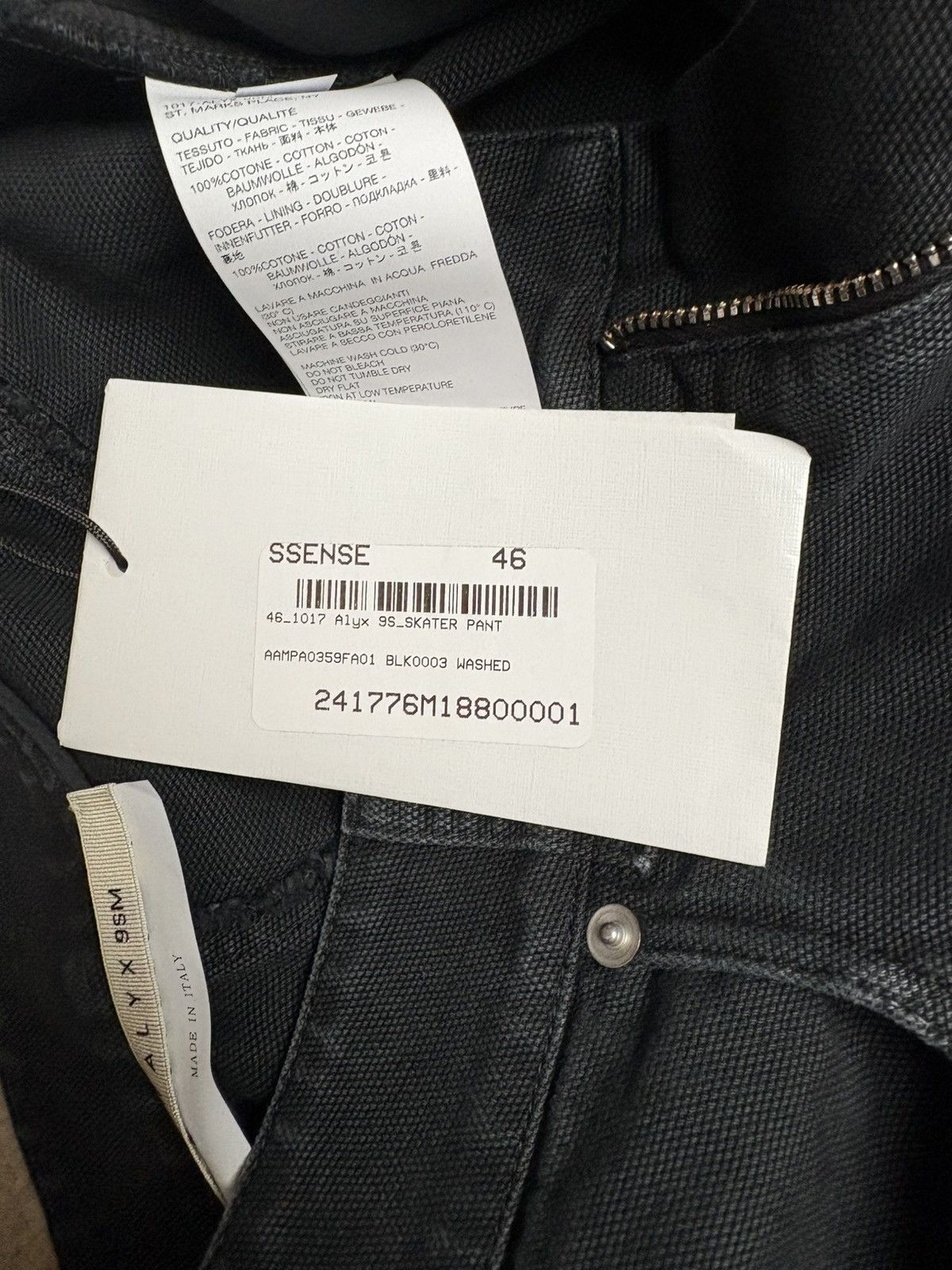 1017 ALYX 9SM × Alyx × MMW ALYX Skater Cargo Canvas Wide-Leg Pants in Washed Black Size US 30 / EU 46 - 13 Thumbnail