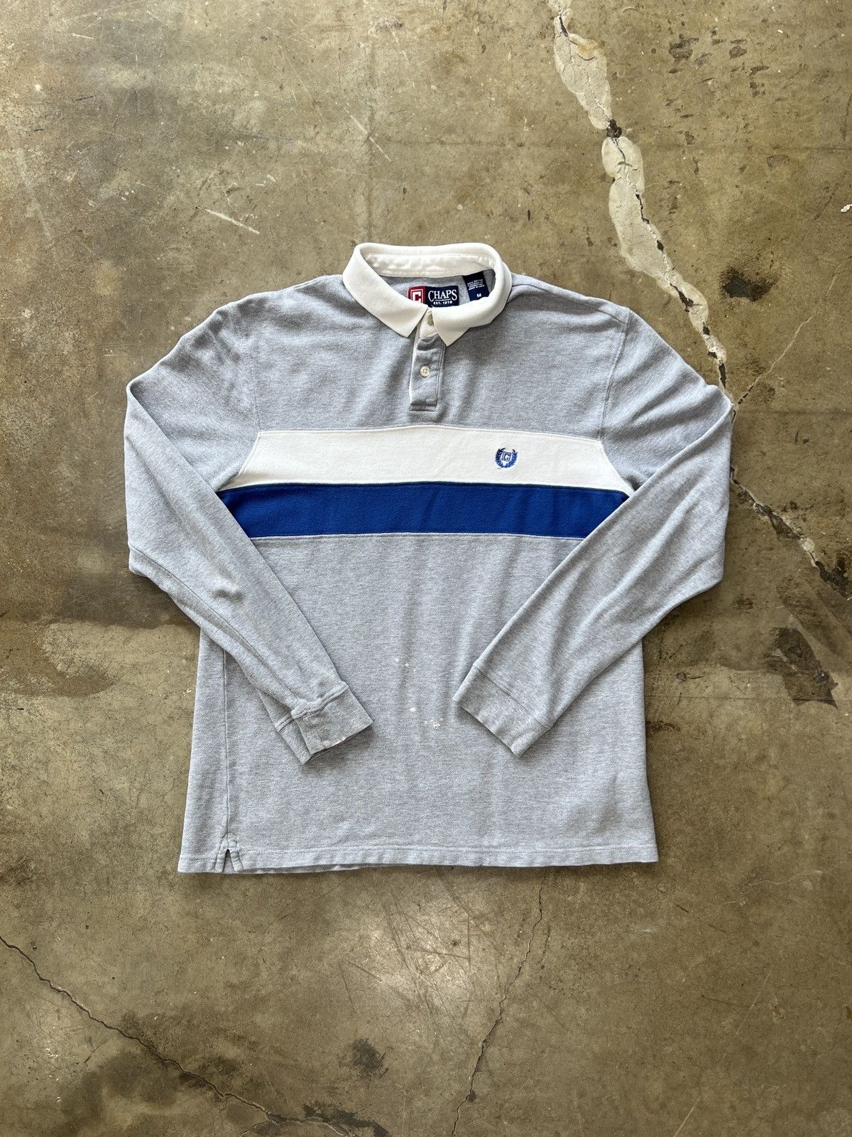 Chaps × Vintage Chaps Stripe Collar Polo Long Sleeve Medium Size US M / EU 48-50 / 2 - 2 Thumbnail