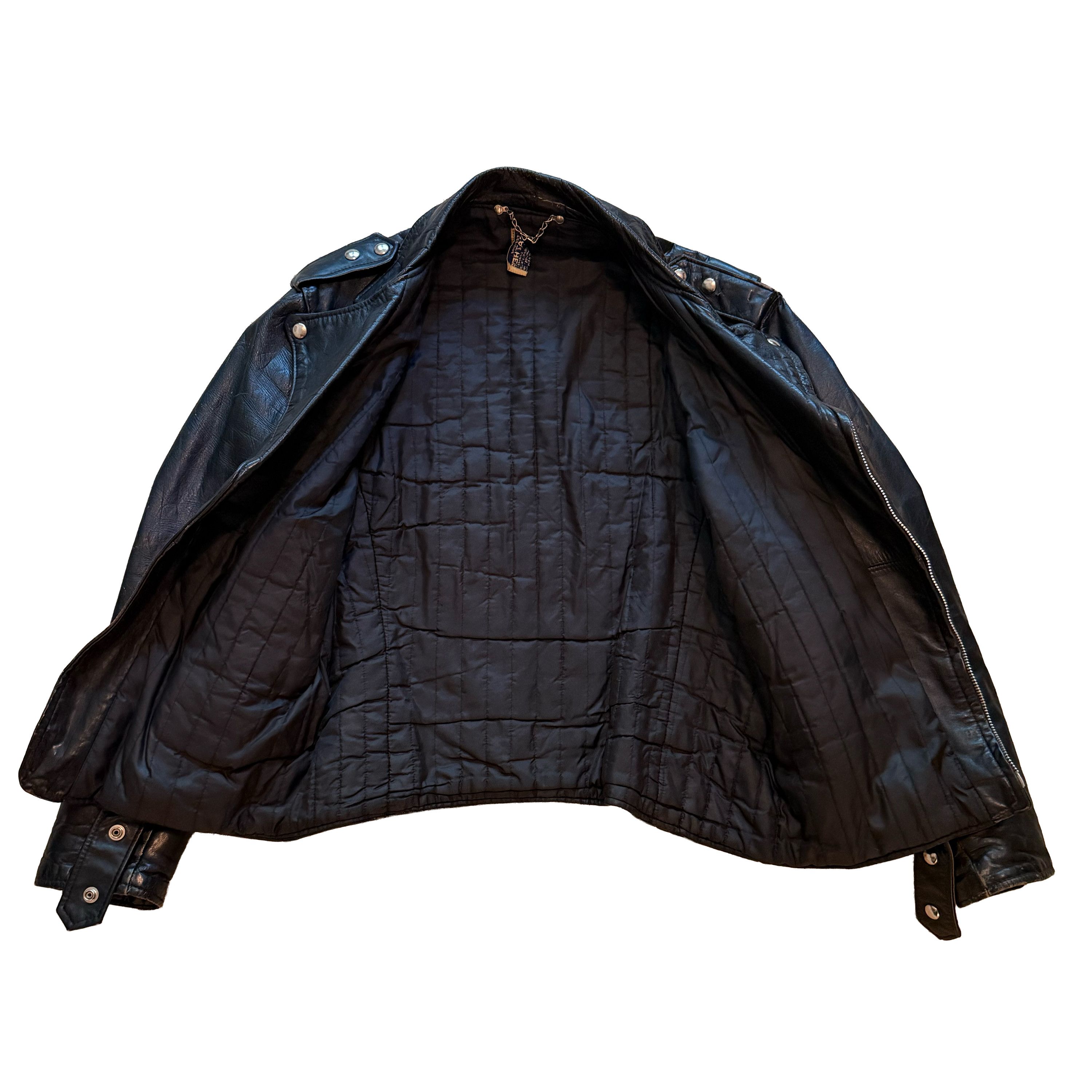 Vintage Vintage Black 1970s Leather Motorcycle Jacket Size US M / EU 48-50 / 2 - 3 Thumbnail