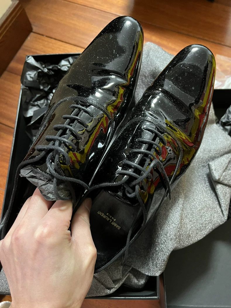 Saint Laurent Paris 13Aw2013 Patent Leather Oxford Shoes in Black, Men's (Size 6)