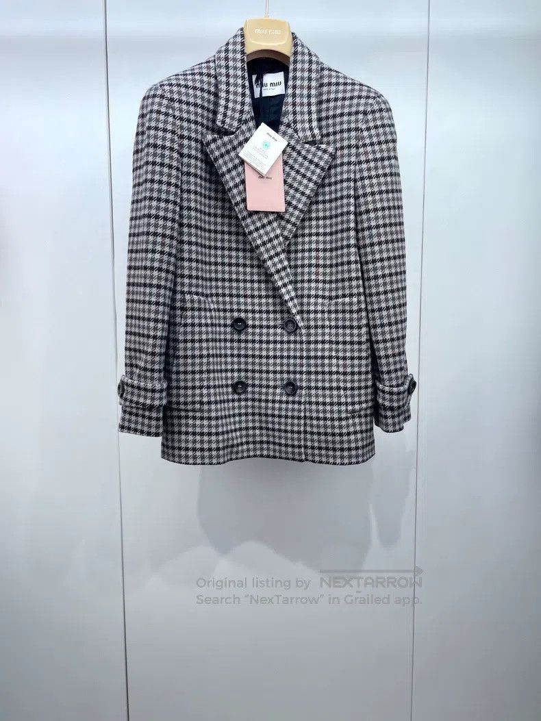 Miu Miu Miu Miu 36 Maillard sheep wool plaid suit Size S / US 4 / IT 40 - 1 Thumbnail