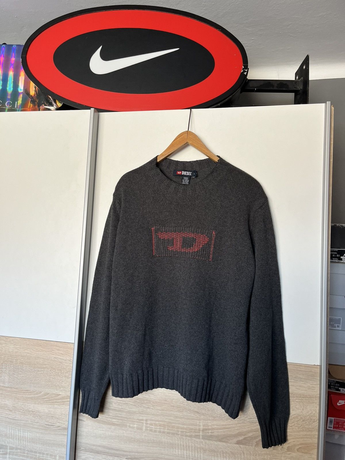 Vintage 90’s Archival Diesel Heavy Knit Sweater Center D log