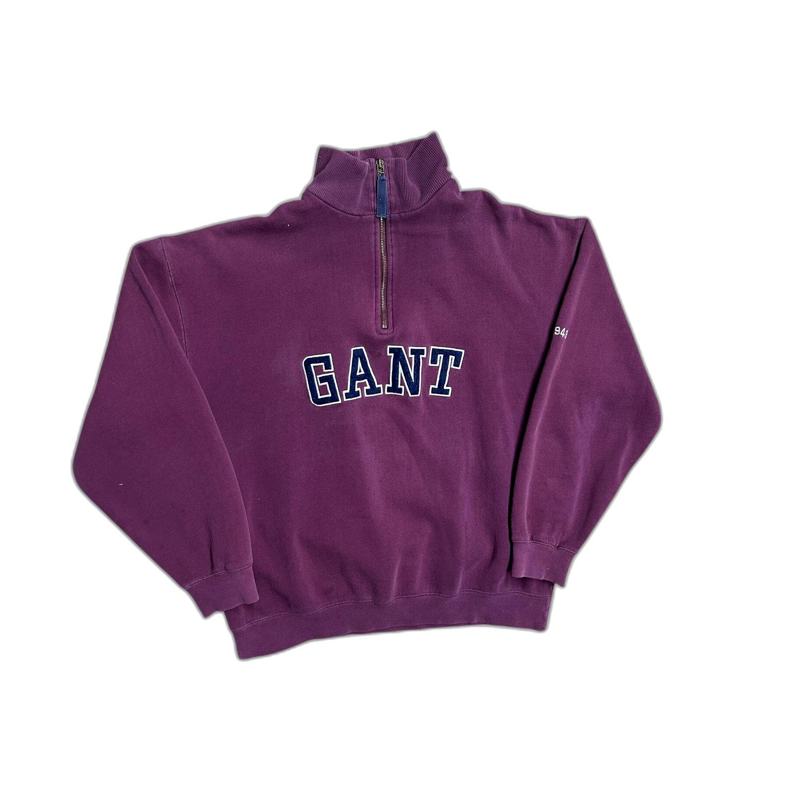 Gant Gant 1/4 Quarter Zip Crewneck Sweatshirt Pullover Burgundy L Size US L / EU 52-54 / 3 - 1 Thumbnail