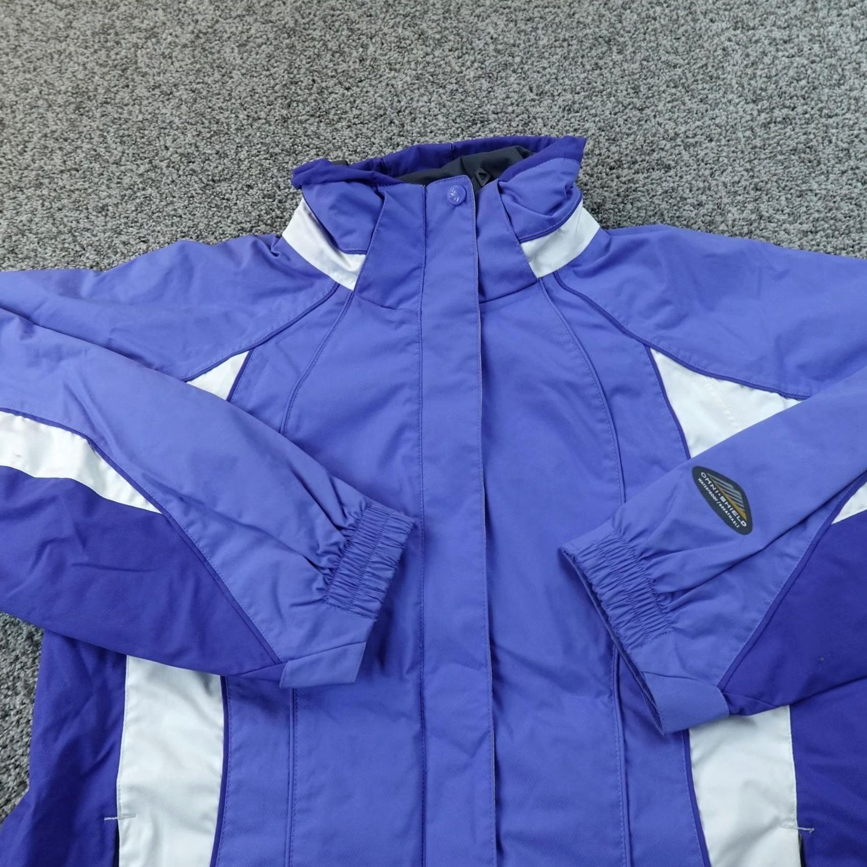 Vintage Columbia Jacket Womens M Blue Interchange 3-in-1 Windproof Waterproof Coat Hiking Outdoor Ski Sports Zip Pockets Size M / US 6-8 / IT 42-44 - 3 Thumbnail