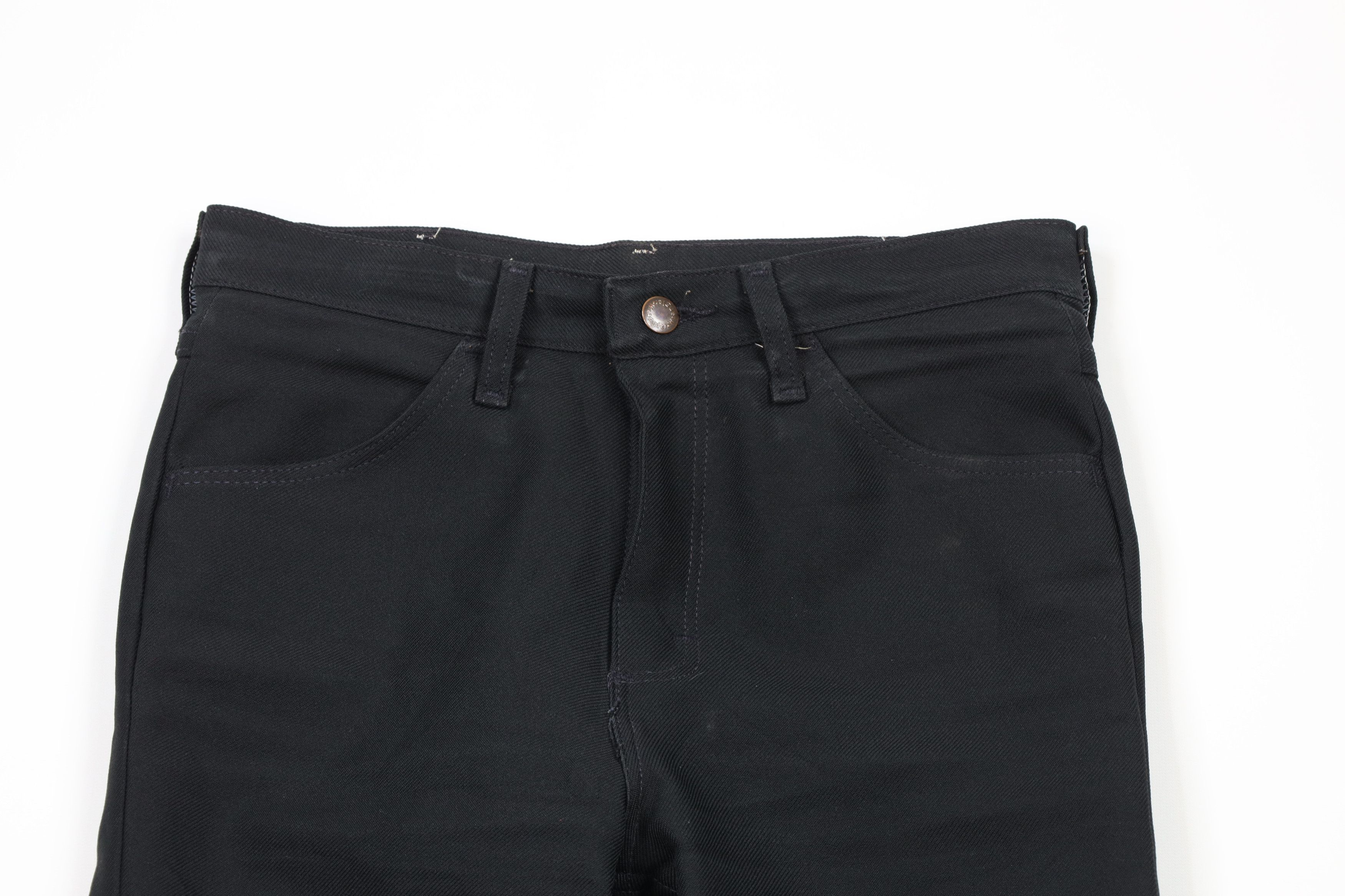 Vintage × Wrangler Vintage 70s Wrangler Flared Wide Leg Knit Pants Black USA Size US 30 / EU 46 - 2 Thumbnail