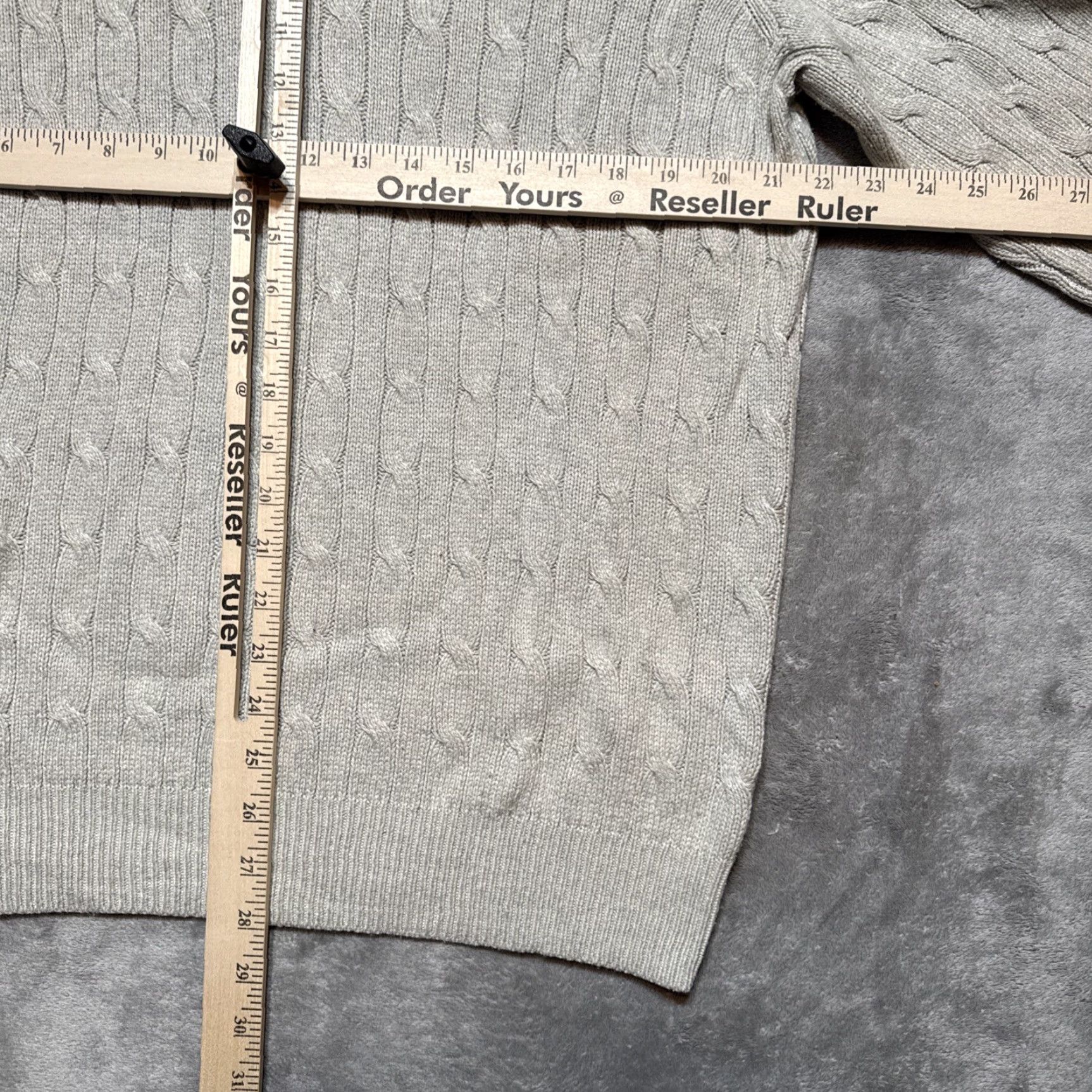 Polo Ralph Lauren Polo Ralph Lauren Sweater Mens XL Gray Cable Knit 1/4 Zip Silk Size US XL / EU 56 / 4 - 5 Thumbnail