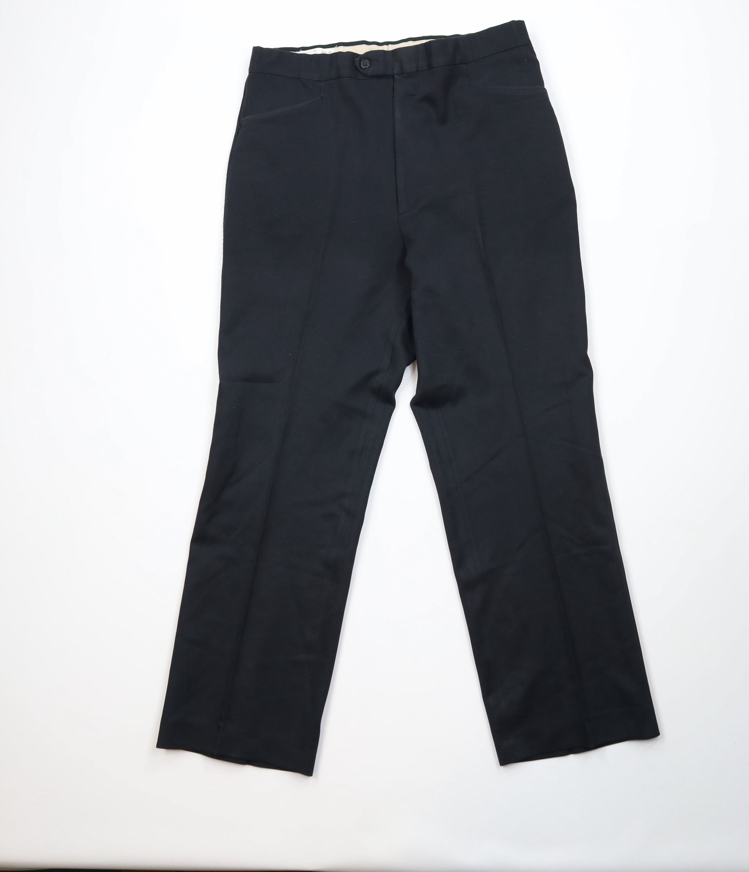 Vintage Vintage 70s Streetwear Knit Wide Leg Chino Pants Black USA Size US 34 / EU 50 - 1 Thumbnail