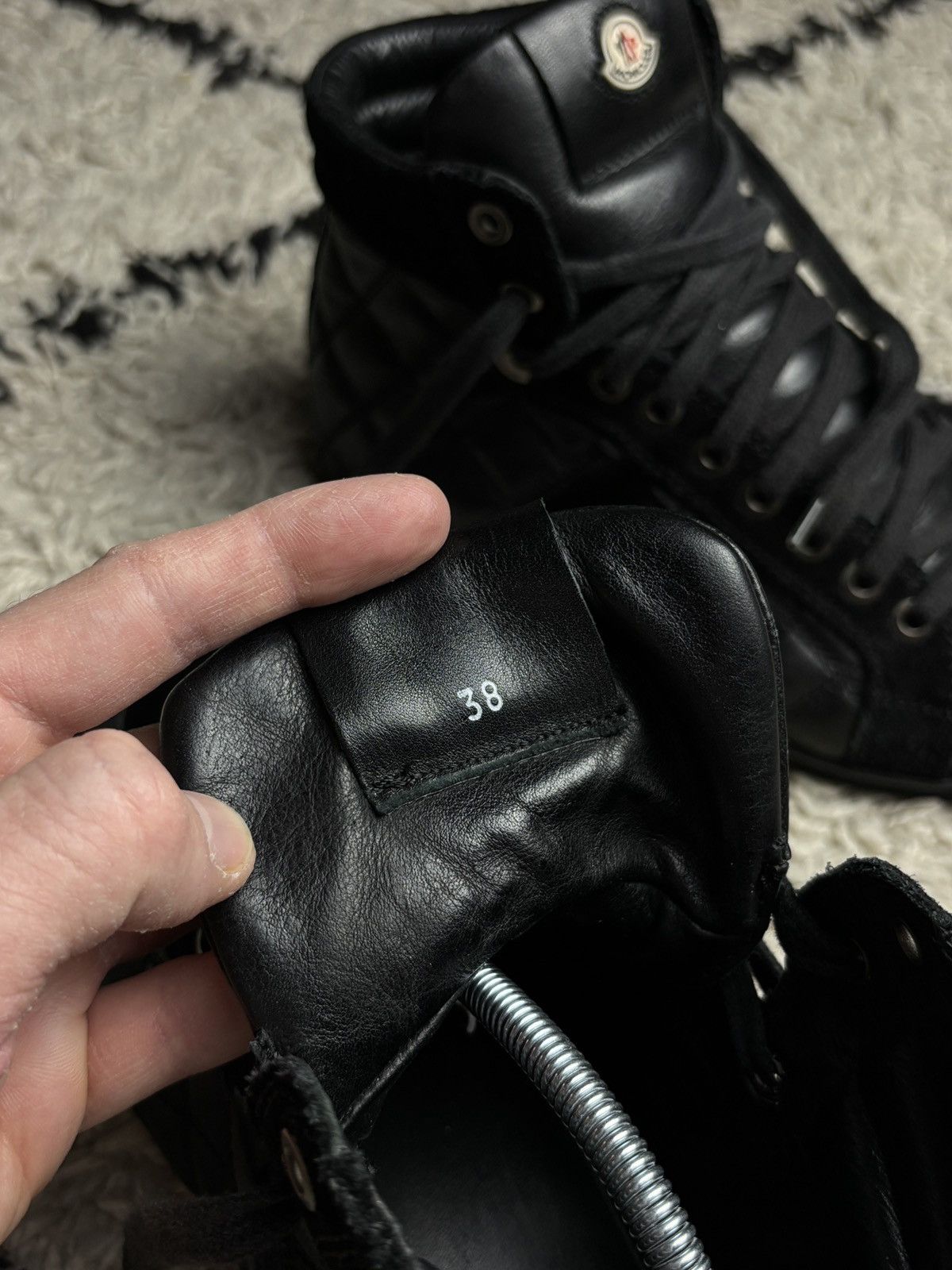 Moncler Moncler High Top Quilted Leather Shoes Sneakers Boots Size US 8 / IT 38 - 10 Thumbnail