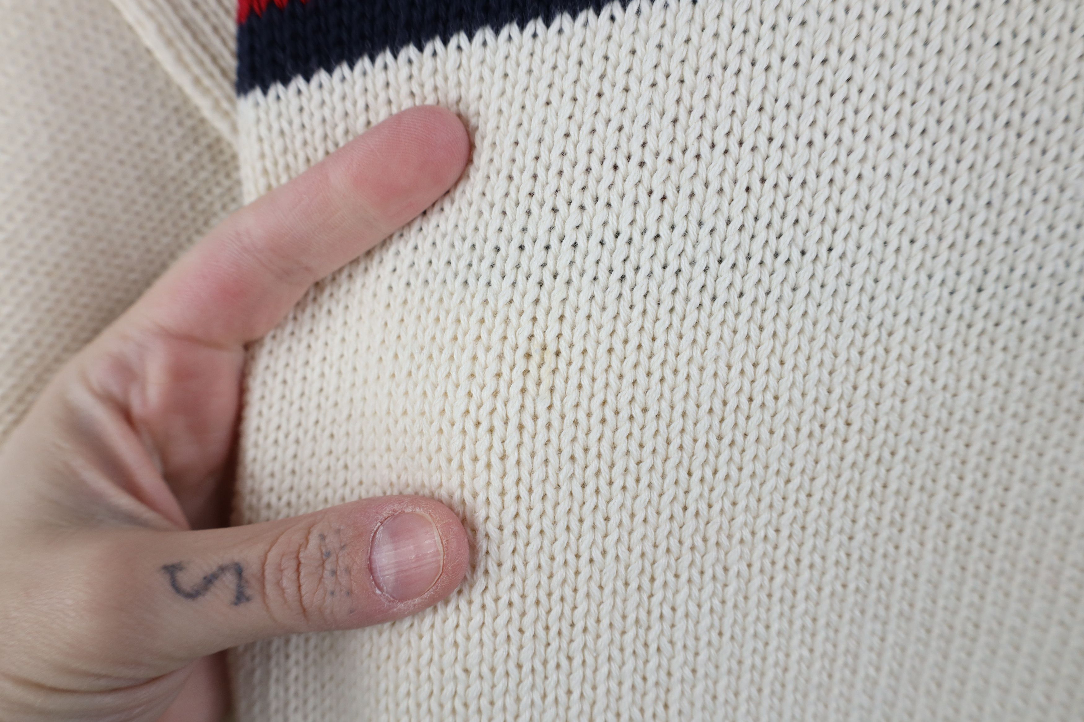 Vintage Vintage 90s Streetwear Block Cotton Knit Crewneck Sweater Size US L / EU 52-54 / 3 - 10 Thumbnail