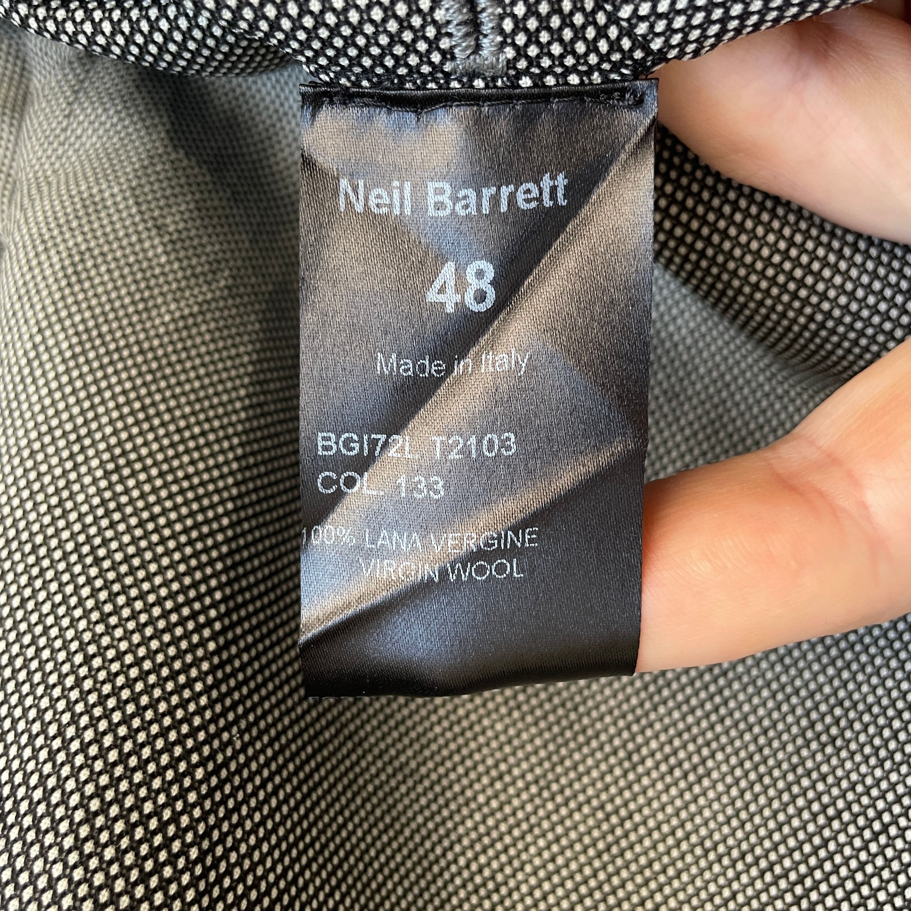 Neil Barrett Neil Barrett Unlined Birdseye Slim Fit Wool Blazer Size 38R - 11 Thumbnail