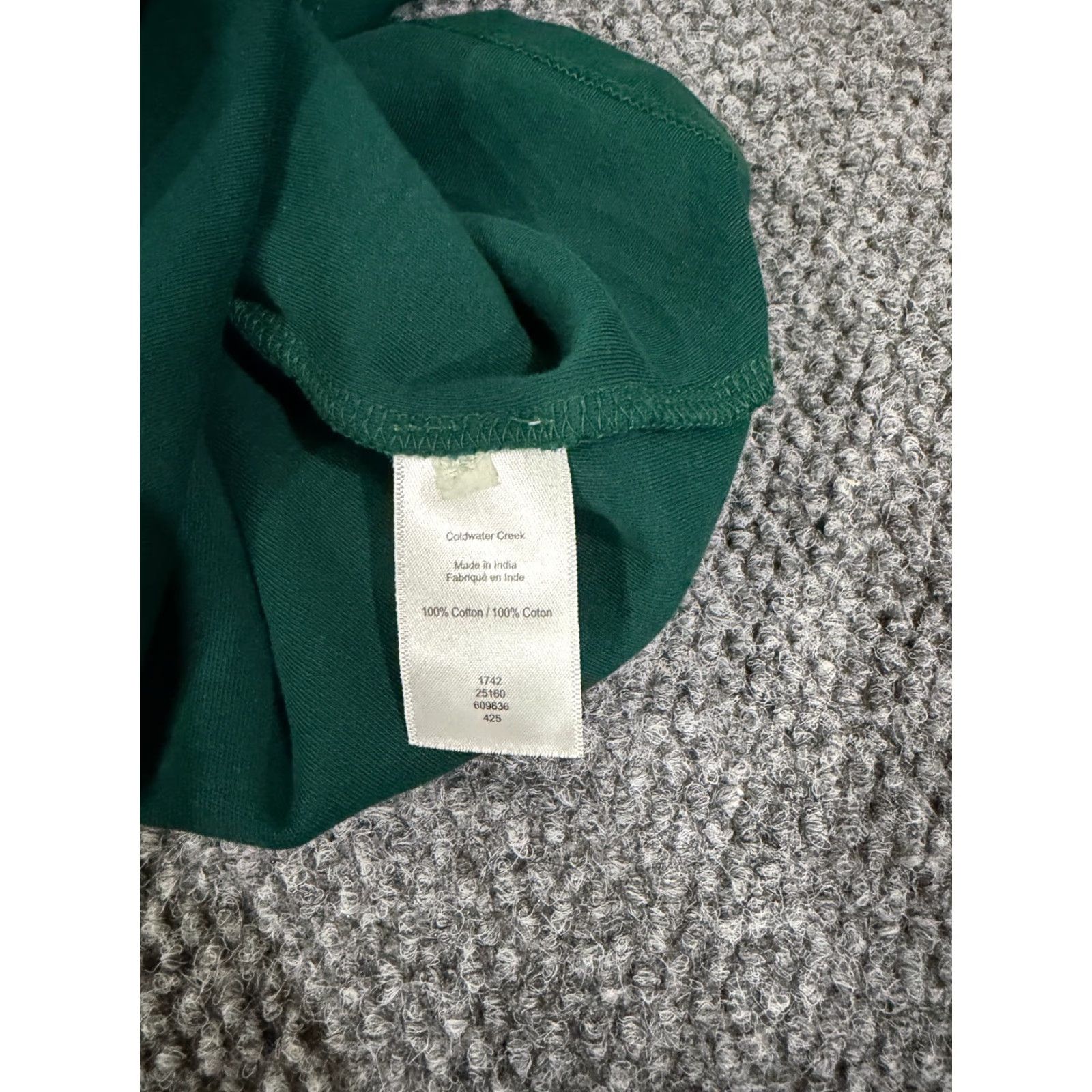 Coldwater Creek Coldwater Creek Womens T Shirt Crewneck Long Sleeve Green Pocket Casual Regular Large Green Mens? Size L / US 10 / IT 46 - 6 Thumbnail