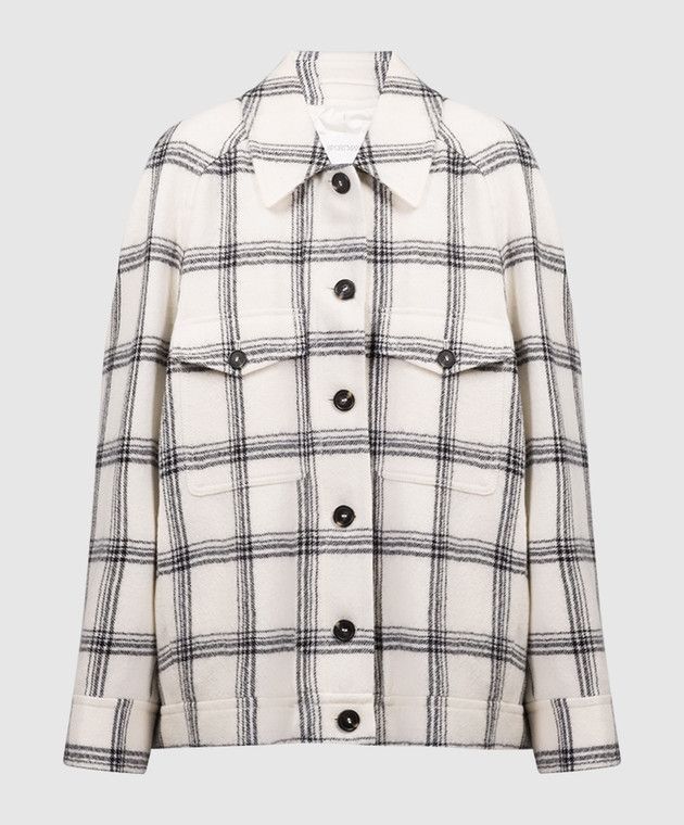 Sportmax o1tko10125 Check Oversized Short Coat in White/Black Size L / US 10 / IT 46 - 1 Thumbnail
