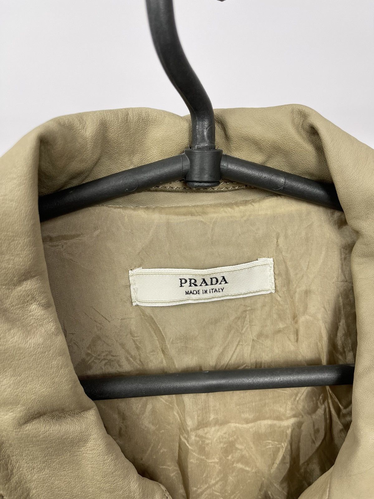 Prada Vintage Prada Y2K Leather Button Beige Jacket Size 42 RIRI Size M / US 6-8 / IT 42-44 - 3 Thumbnail