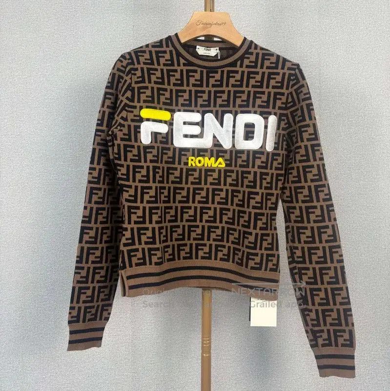 Fendi Fendi Brown Wool Knit Sweater for Women . Size S / US 4 / IT 40 - 1 Thumbnail