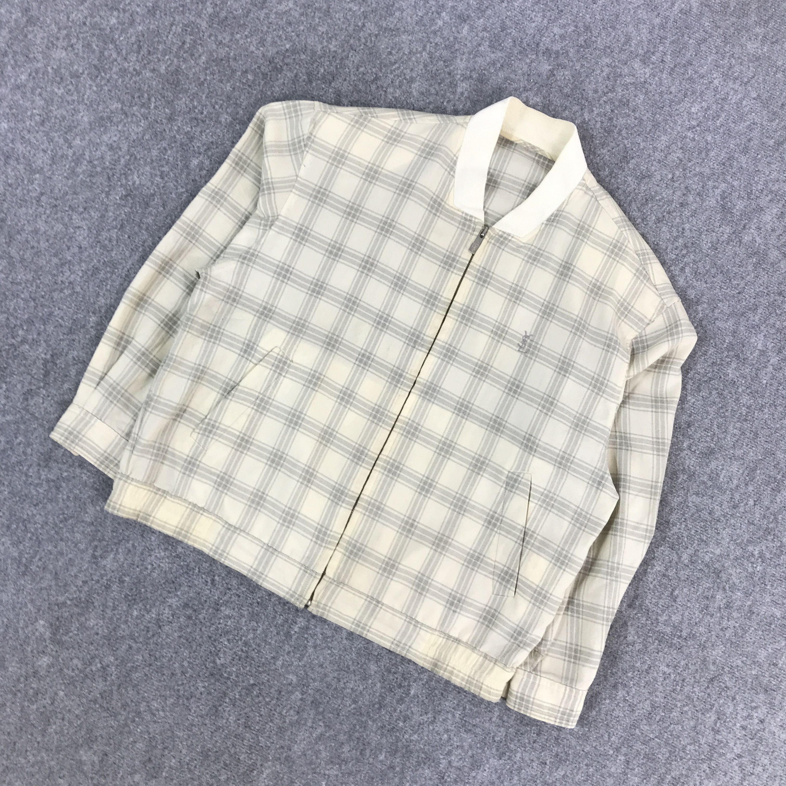 Vintage × Yves Saint Laurent VINTAGE YVESSAINTLAUREN FLANNEL ZIPPER JACKET Size US L / EU 52-54 / 3 - 5 Thumbnail