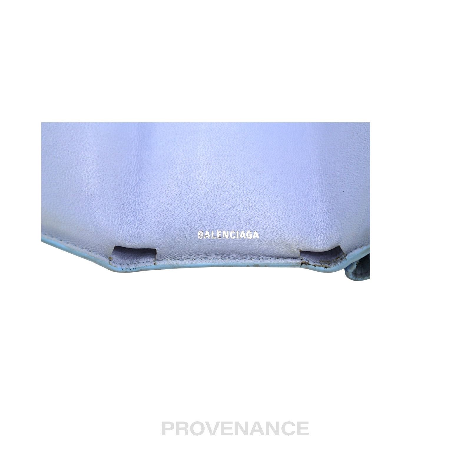 Balenciaga 🔴 Balenciaga Papier Mini Card Wallet - Cloud Blue Leather Size ONE SIZE - 6 Thumbnail
