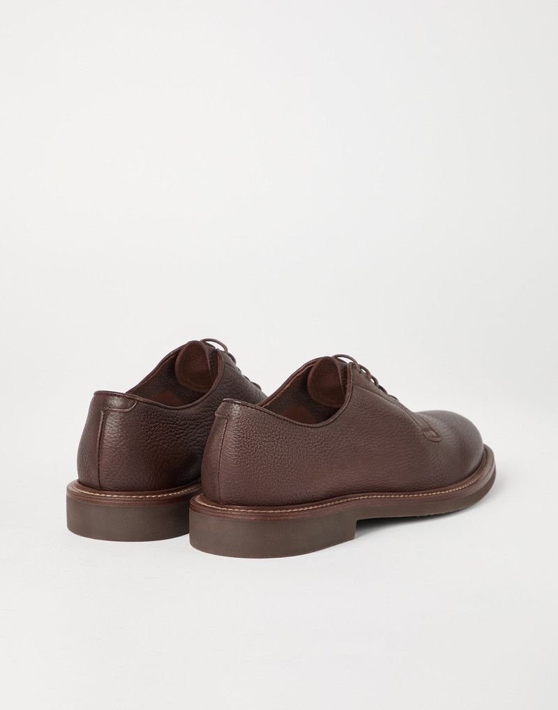 Brunello Cucinelli os11x0226 Délavé Deerskin Derbys Shoes In Brown Size US 10 / EU 43 - 3 Thumbnail