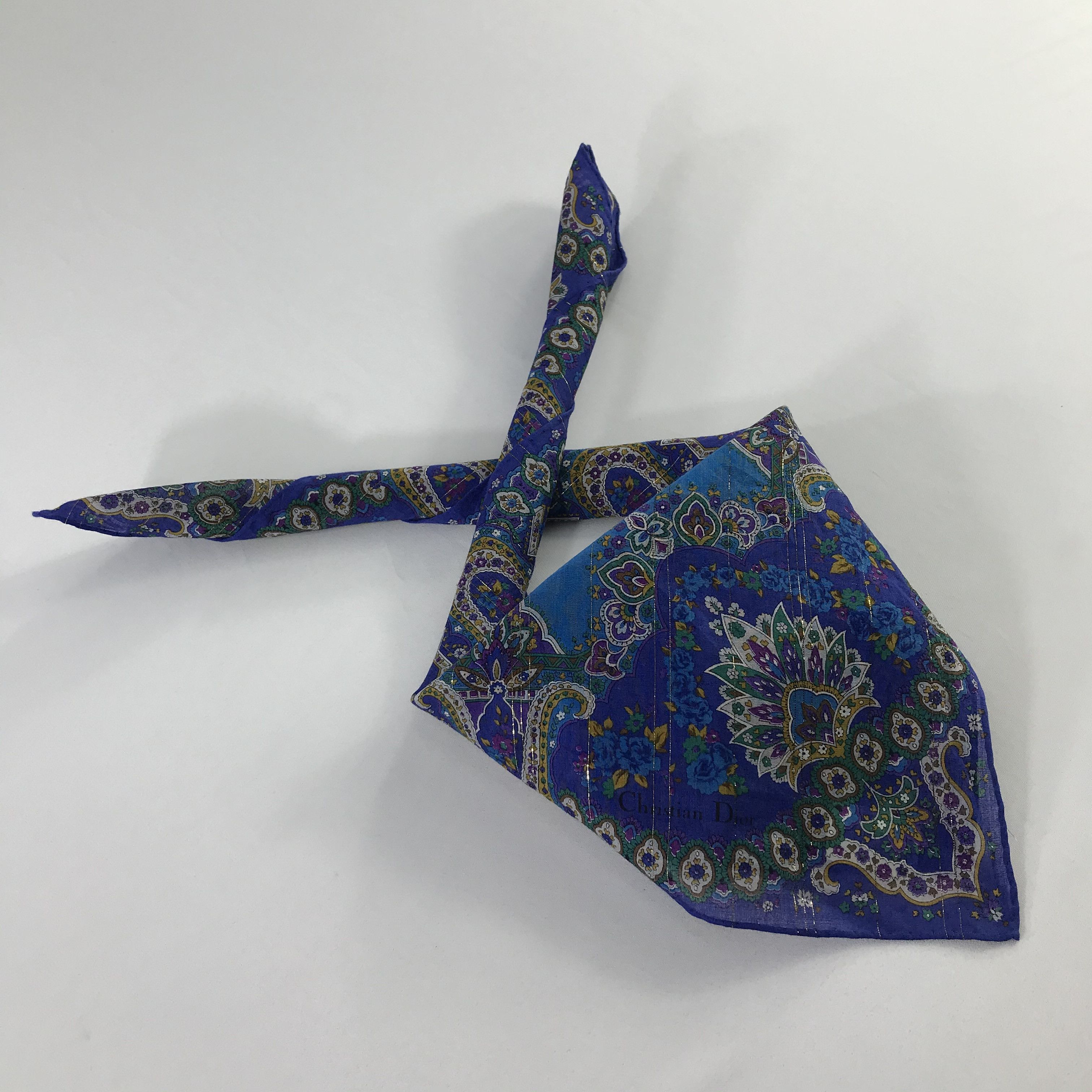 Christian Dior Monsieur × Vintage Christian Dior Bandana / Handkerchief / Neckerchief - S936 Size ONE SIZE - 5 Thumbnail
