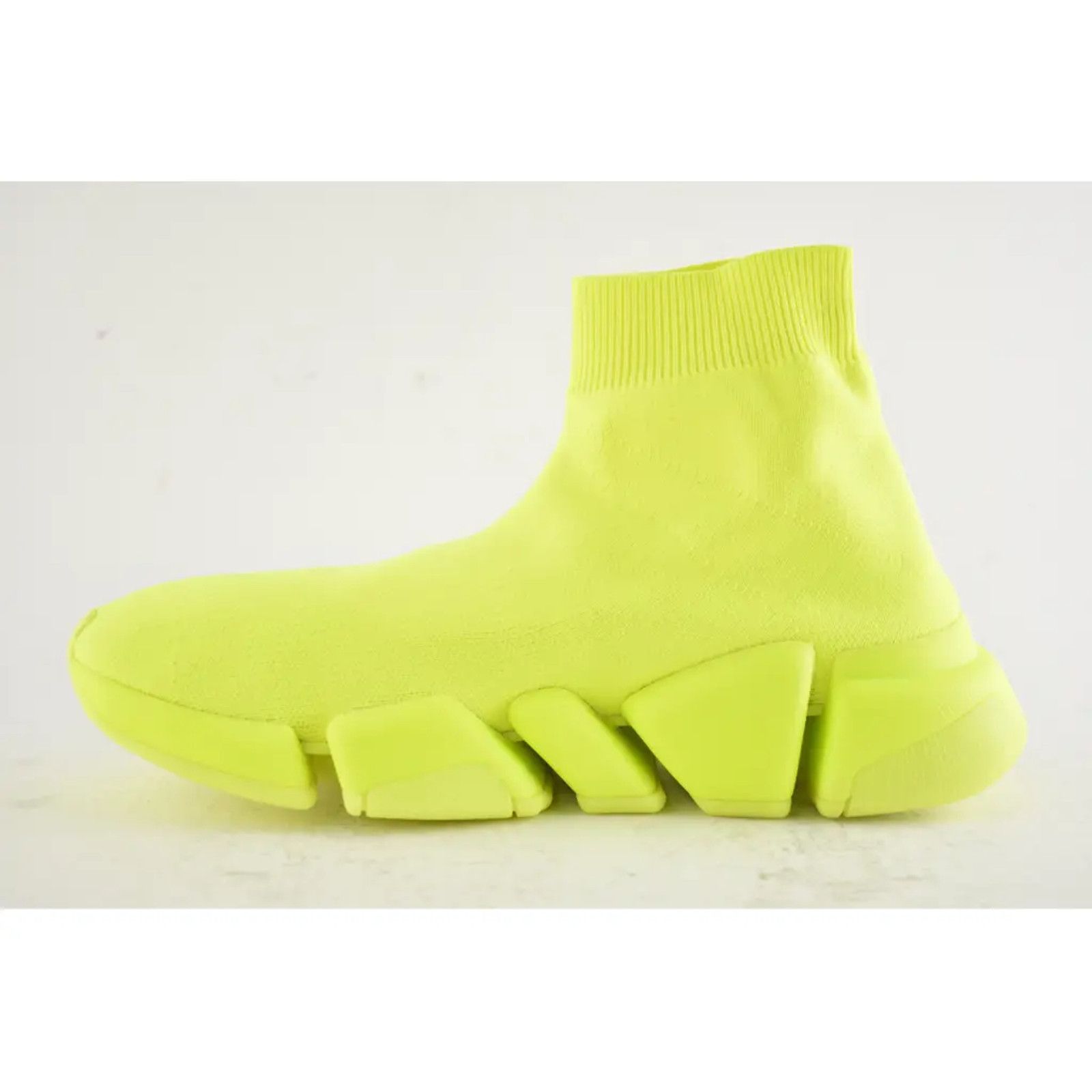Balenciaga Balenciaga Speed 2.0 Sock Fluo Yellow Neon High Top Knit Size US 7 / IT 37 - 8 Thumbnail