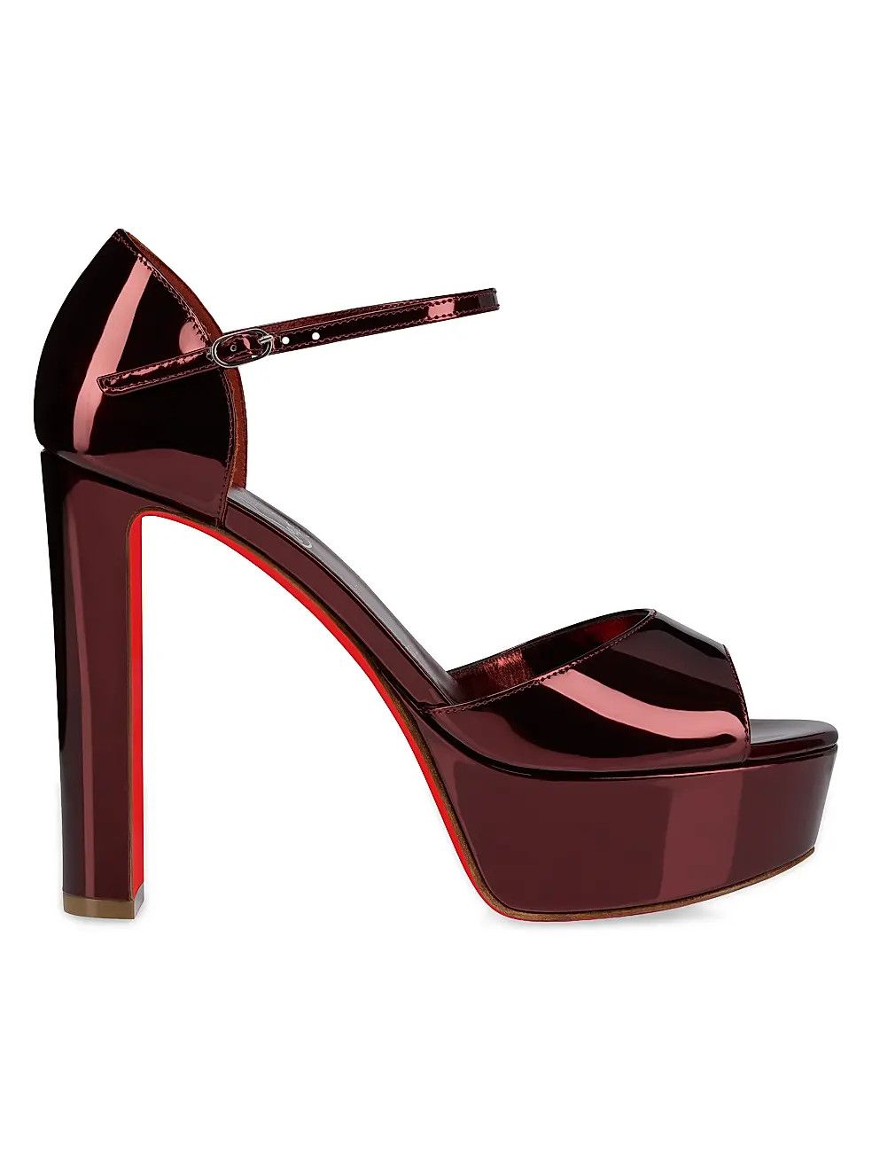 Christian Louboutin os11x0526 Sandaloo 130mm Metallic Leather Platform Sandals Size US 7 / IT 37 - 1 Preview