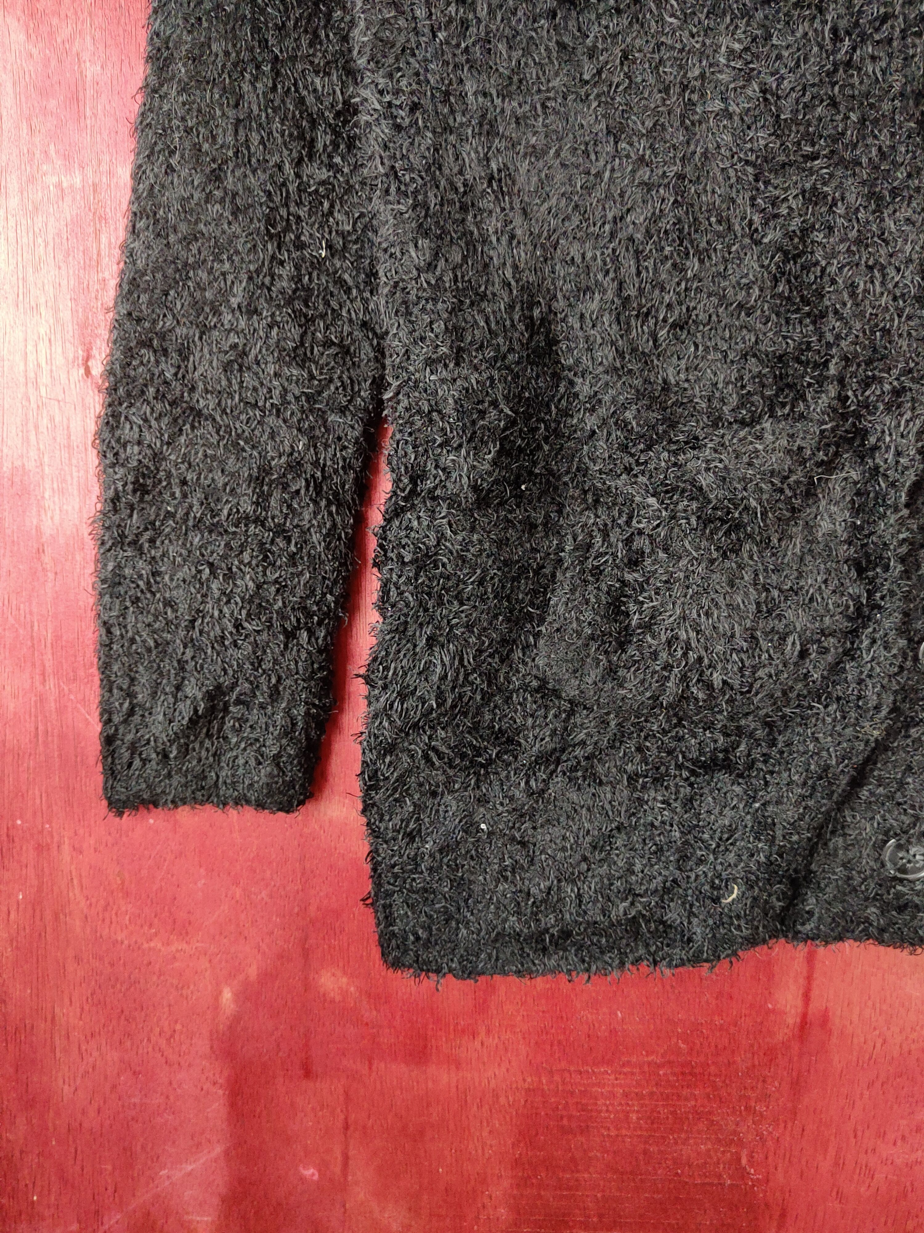 Homespun Knitwear Cinema Club Black Fur Mohair Knitwear Cardigan #S2179 Size US L / EU 52-54 / 3 - 4 Thumbnail